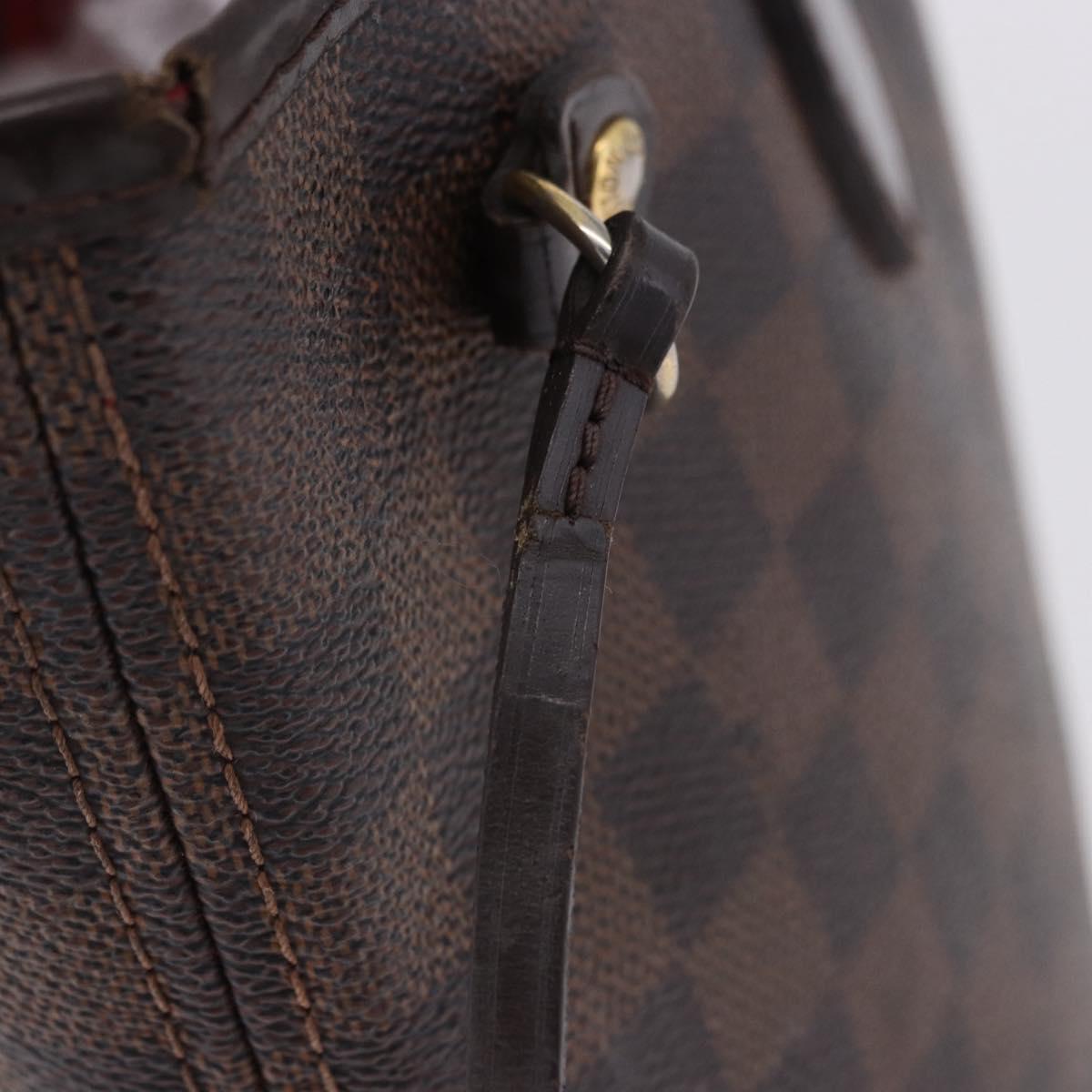 LOUIS VUITTON Damier Ebene Neverfull PM Tote Bag N51109 LV Auth 203282