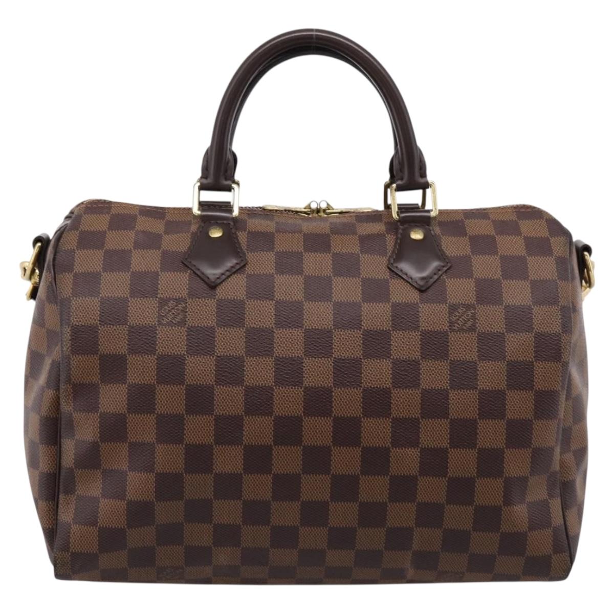 LOUIS VUITTON Damier Ebene Speedy Bandouliere30 Hand Bag N41367 LV Auth 203285V