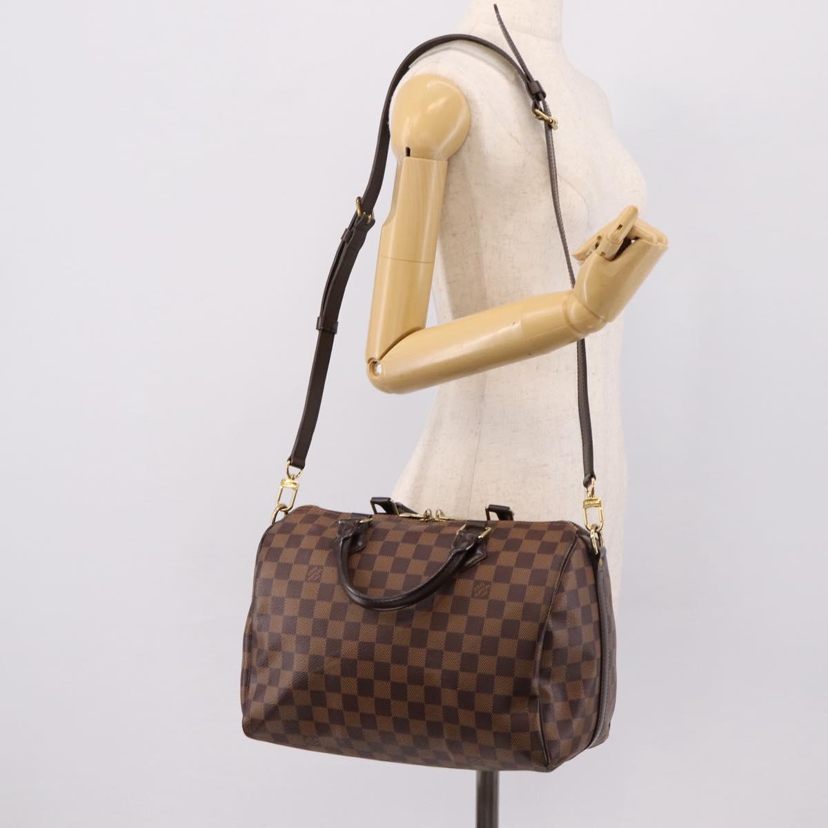 LOUIS VUITTON Damier Ebene Speedy Bandouliere30 Hand Bag N41367 LV Auth 203285V