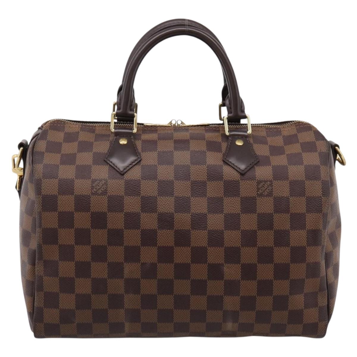 LOUIS VUITTON Damier Ebene Speedy Bandouliere30 Hand Bag N41367 LV Auth 203285V