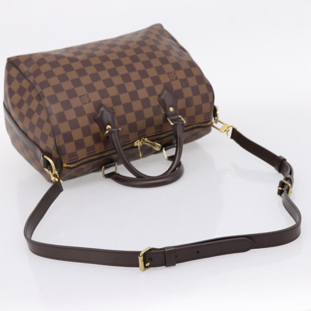 LOUIS VUITTON Damier Ebene Speedy Bandouliere30 Hand Bag N41367 LV Auth 203285V