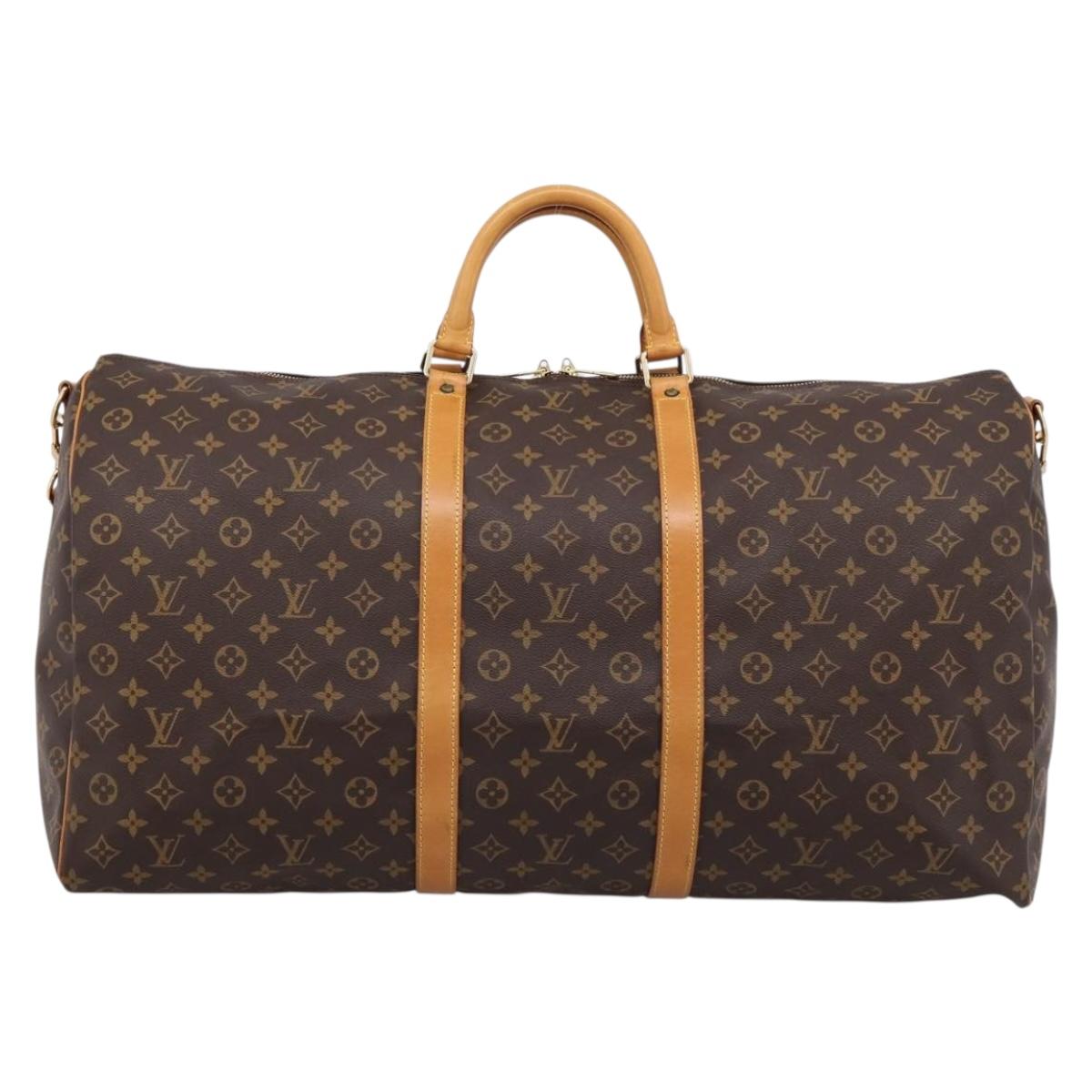 LOUIS VUITTON Monogram Keepall Bandouliere 60 Boston Bag M41412 LV Auth 203294V