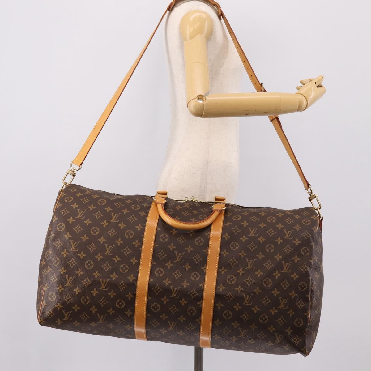 LOUIS VUITTON Monogram Keepall Bandouliere 60 Boston Bag M41412 LV Auth 203294V