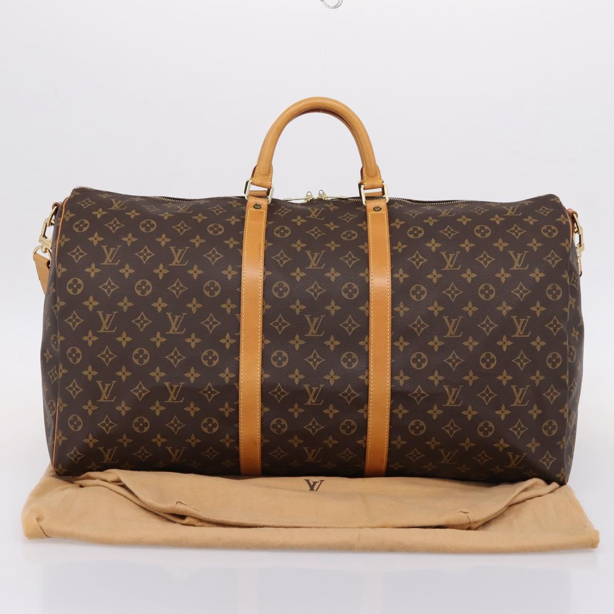 LOUIS VUITTON Monogram Keepall Bandouliere 60 Boston Bag M41412 LV Auth 203294V