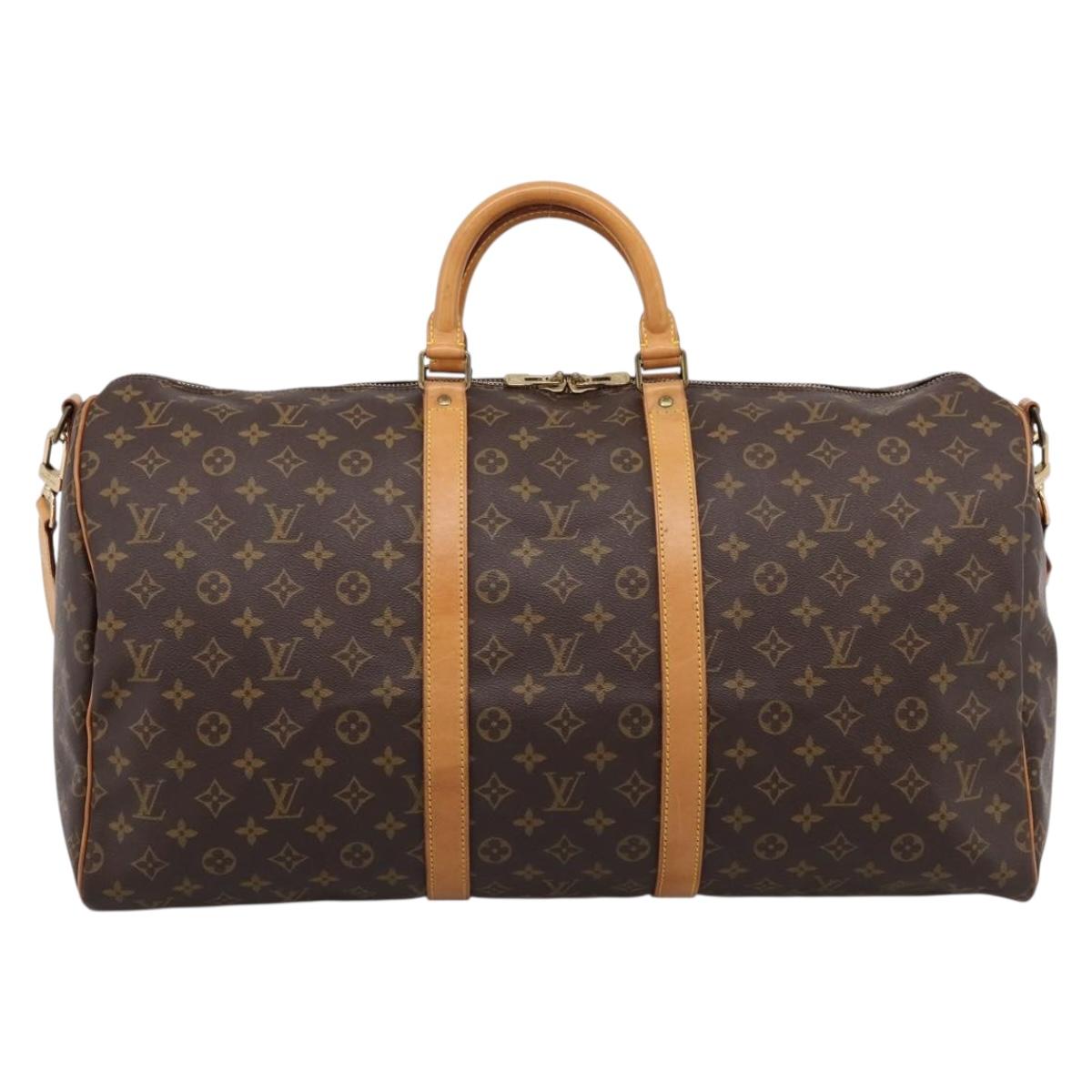 LOUIS VUITTON Monogram Keepall Bandouliere55 Boston Bag M41414 LV Auth 203295V