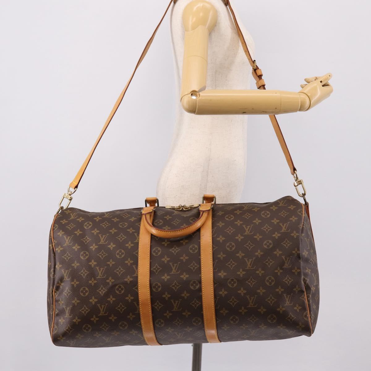 LOUIS VUITTON Monogram Keepall Bandouliere55 Boston Bag M41414 LV Auth 203295V