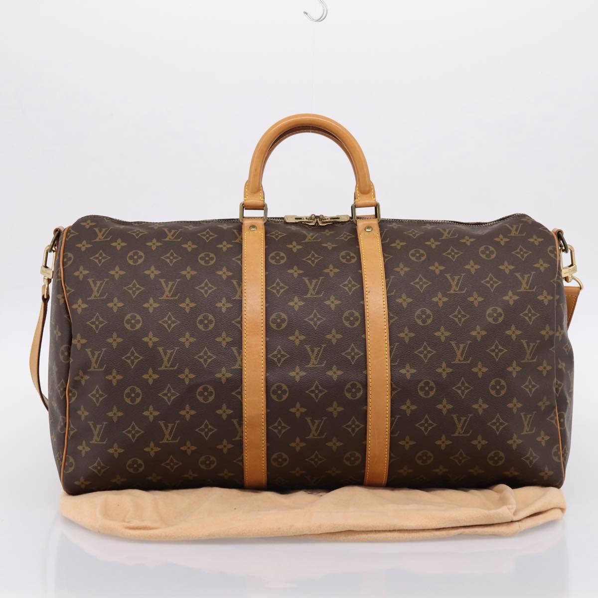 LOUIS VUITTON Monogram Keepall Bandouliere55 Boston Bag M41414 LV Auth 203295V