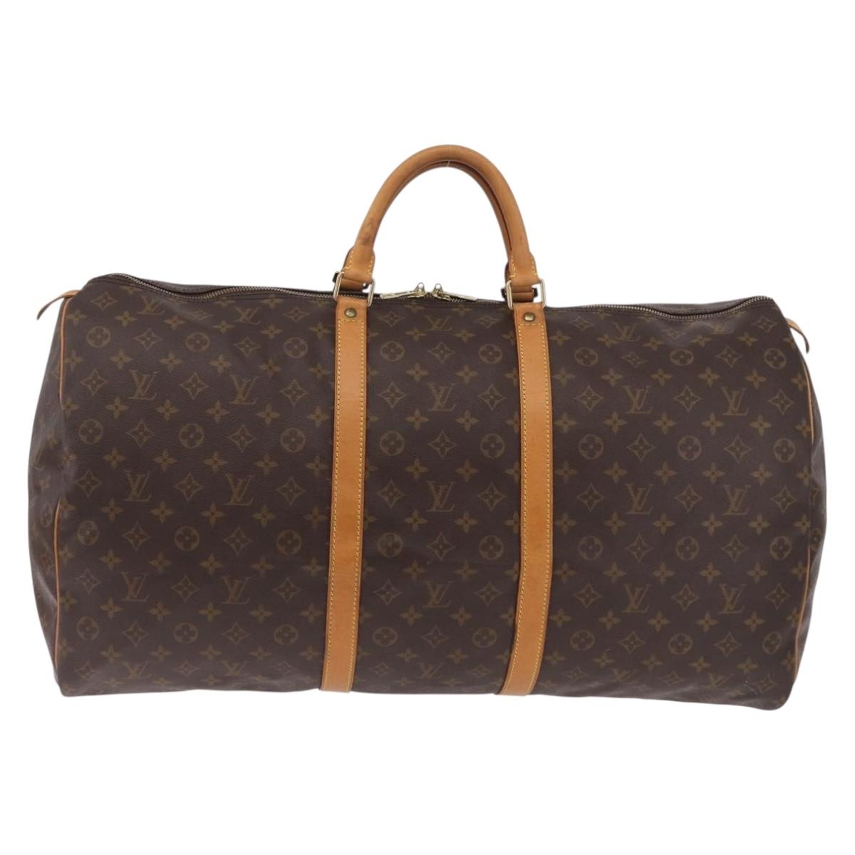 LOUIS VUITTON Monogram Keepall 60 Boston Bag M41422 LV Auth 203296A