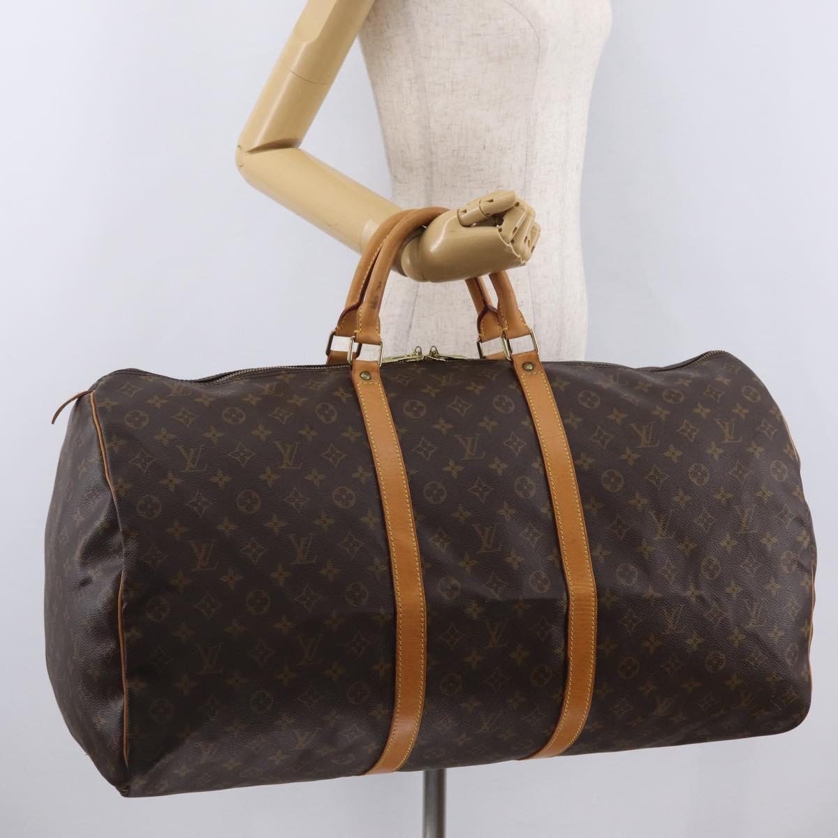 LOUIS VUITTON Monogram Keepall 60 Boston Bag M41422 LV Auth 203296A