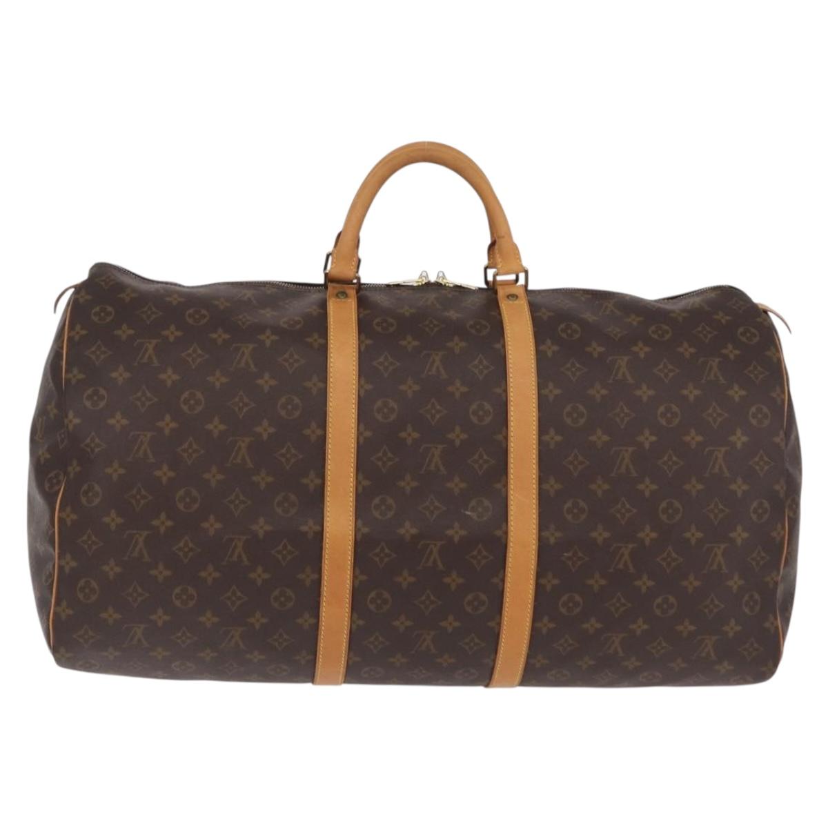 LOUIS VUITTON Monogram Keepall 60 Boston Bag M41422 LV Auth 203296A