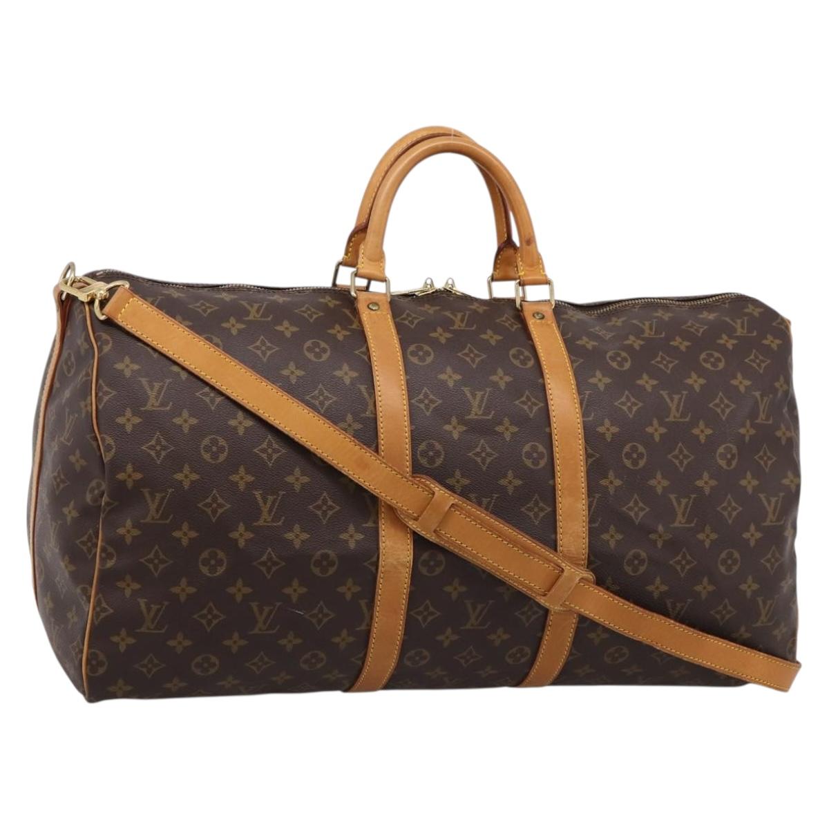 LOUIS VUITTON Monogram Keepall Bandouliere55 Boston Bag M41414 LV Auth 203297A