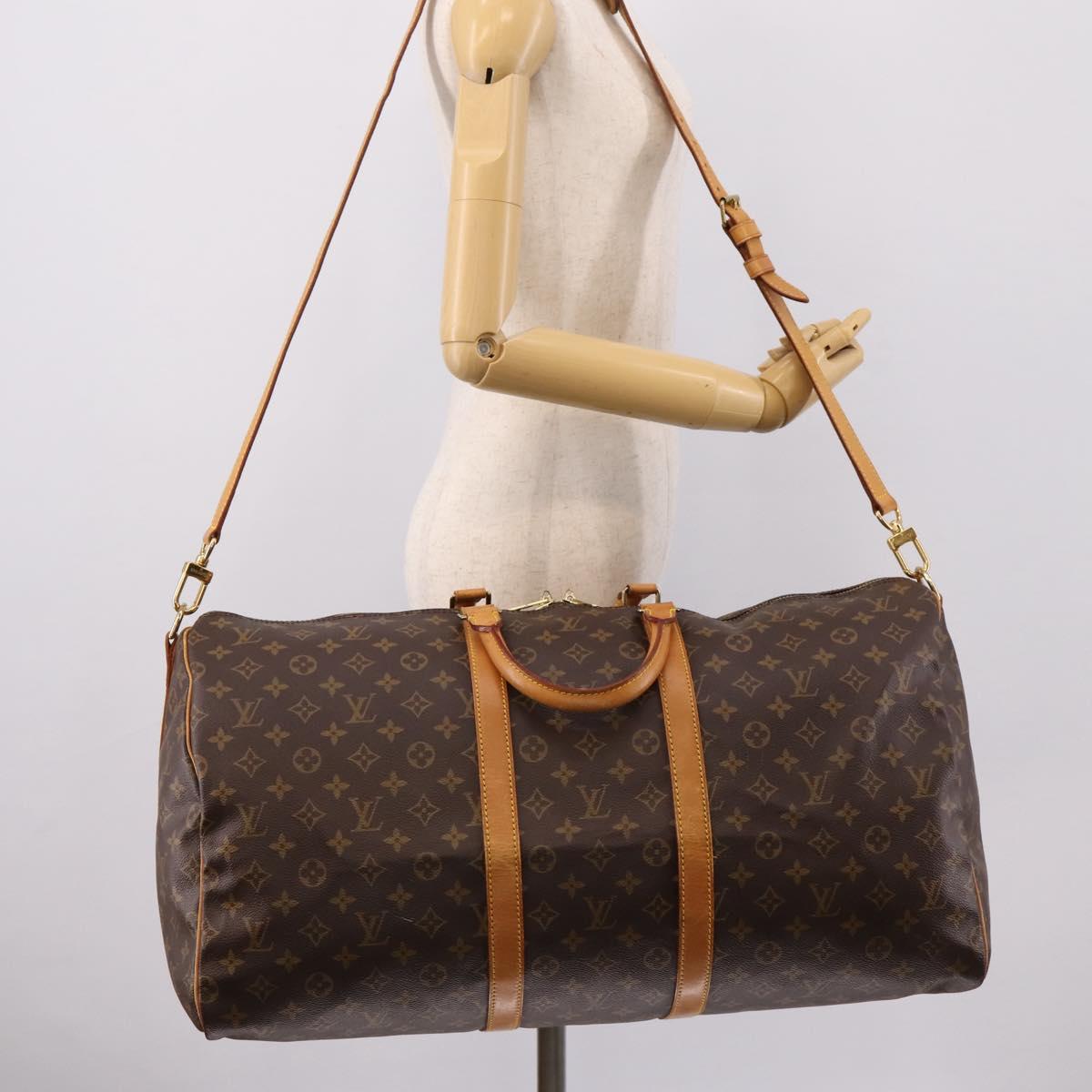 LOUIS VUITTON Monogram Keepall Bandouliere55 Boston Bag M41414 LV Auth 203297A