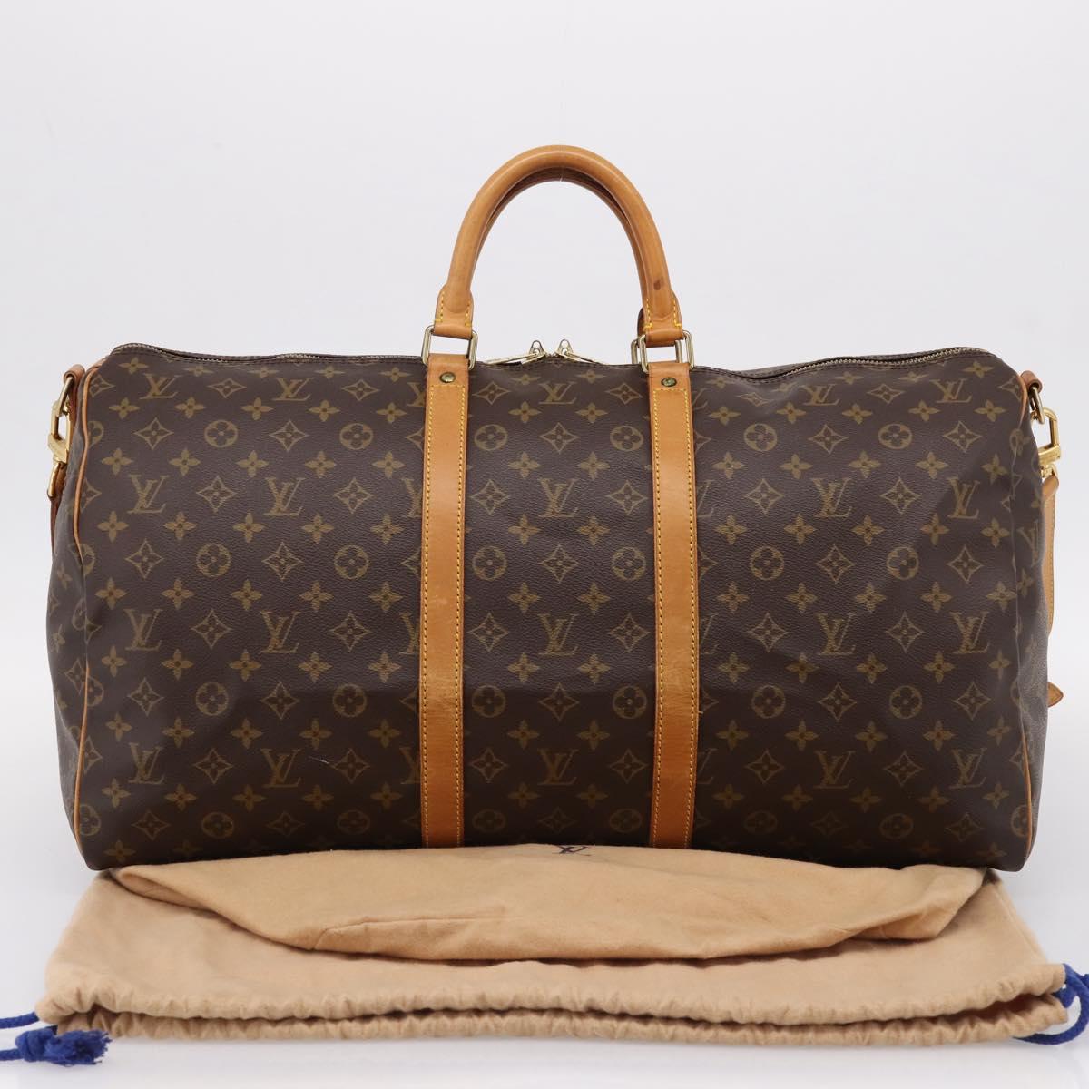 LOUIS VUITTON Monogram Keepall Bandouliere55 Boston Bag M41414 LV Auth 203297A