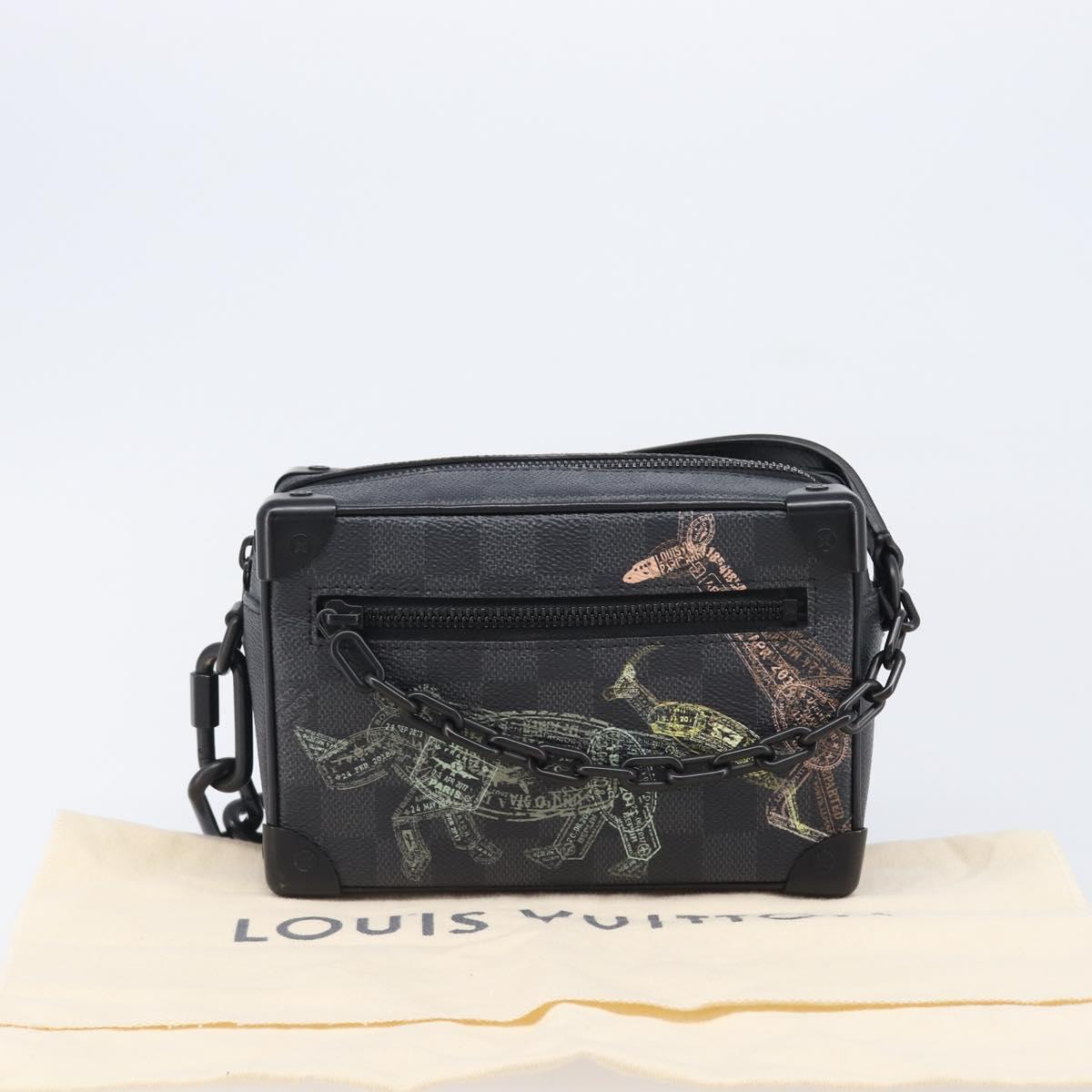 LOUIS VUITTON Damier Grafitte Mini Soft Trunk Bag N45278 LV Auth 203304M
