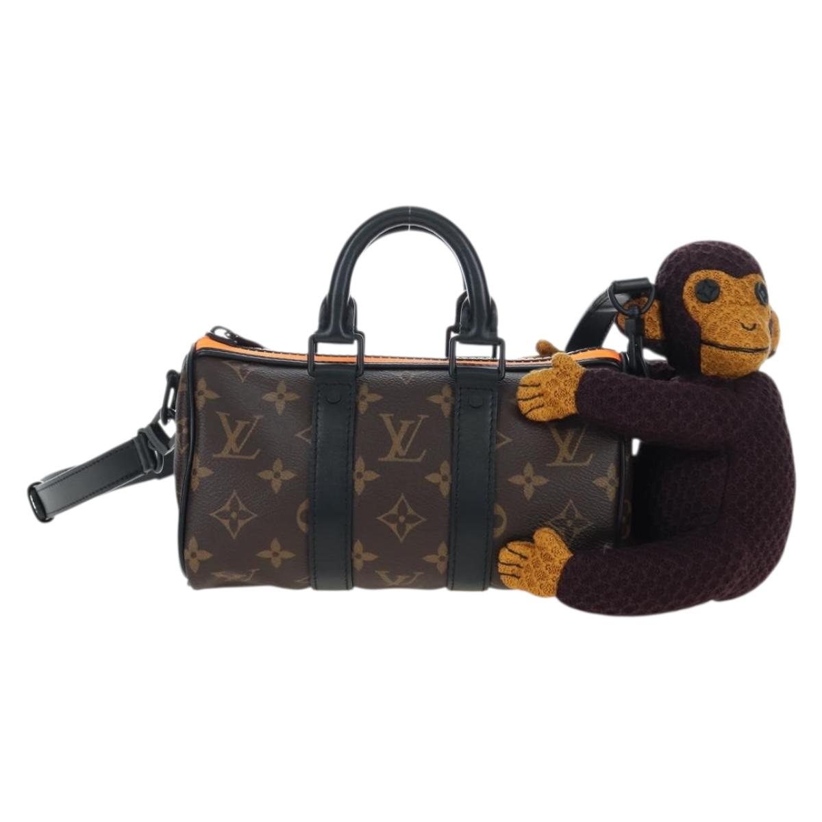 LOUIS VUITTON Monkey Puppet KeepallXS Boston Bag M80118 LV Auth 203309SM