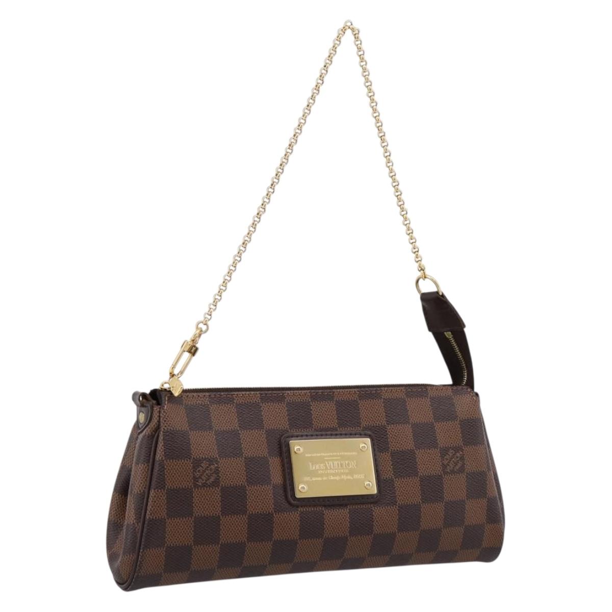 LOUIS VUITTON Damier Ebene Eva Shoulder Bag N55213 LV Auth 203310A