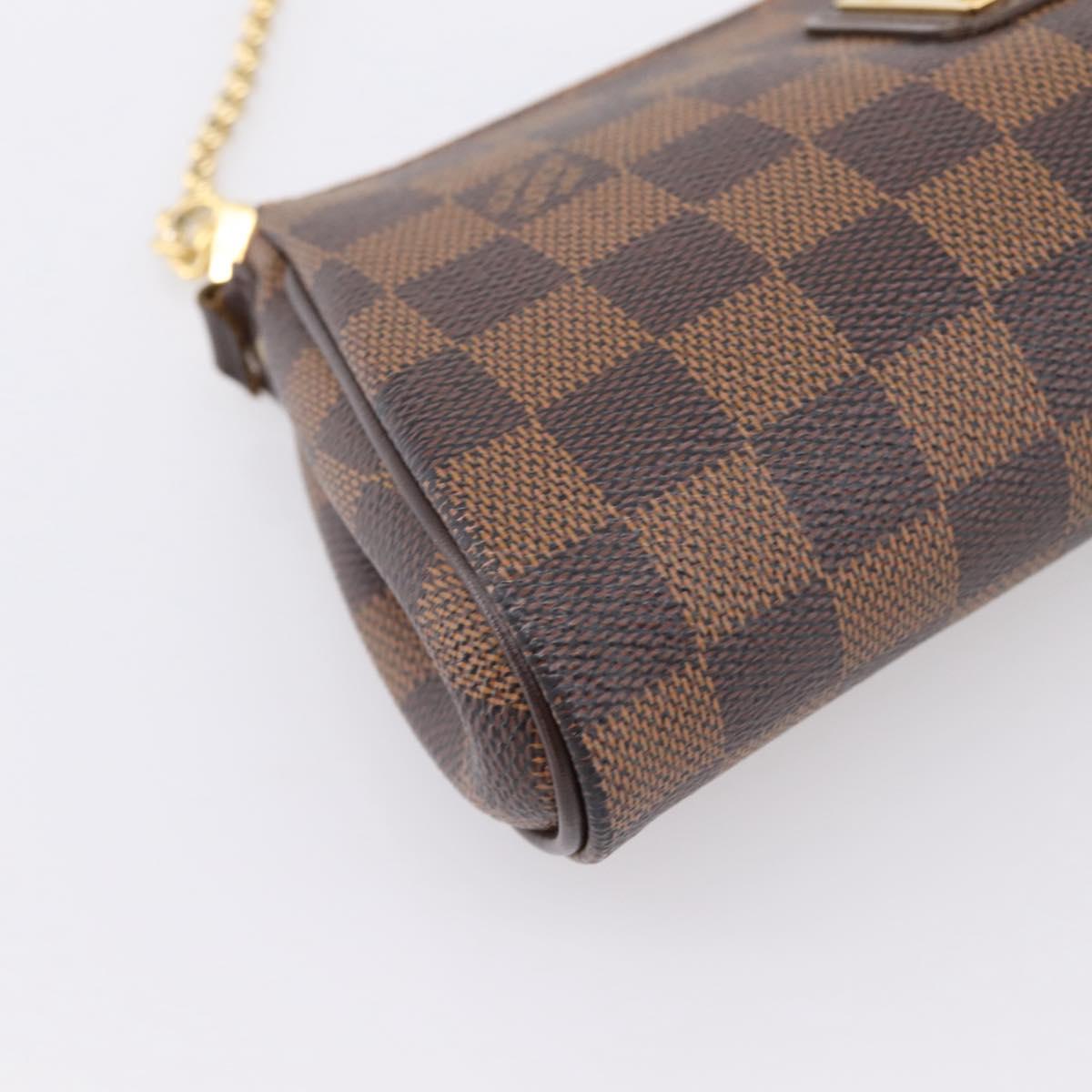 LOUIS VUITTON Damier Ebene Eva Shoulder Bag N55213 LV Auth 203310A