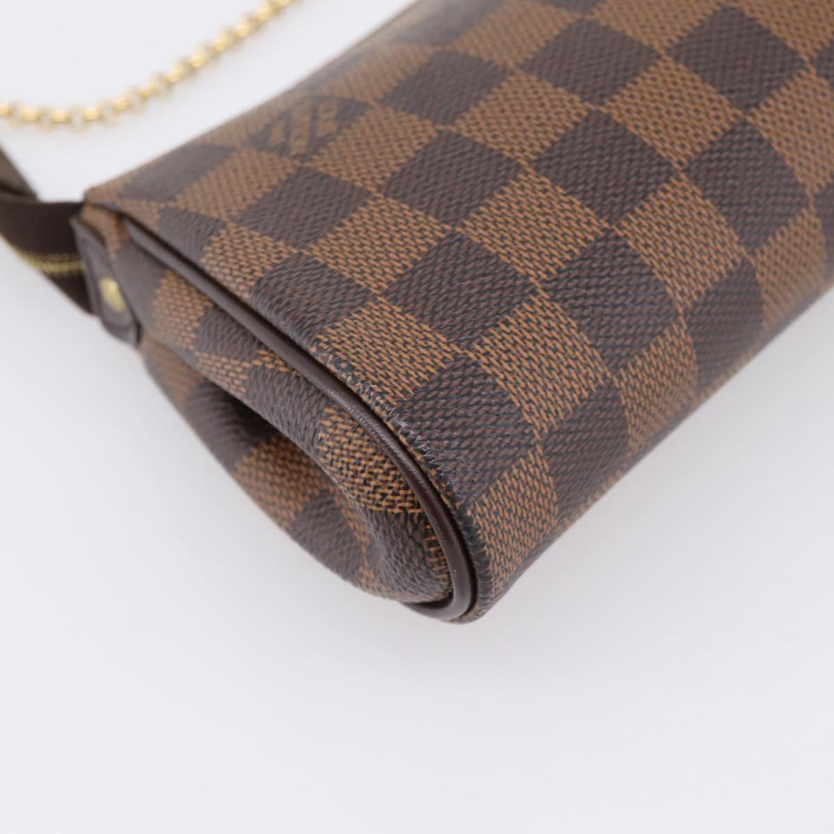 LOUIS VUITTON Damier Ebene Eva Shoulder Bag N55213 LV Auth 203310A