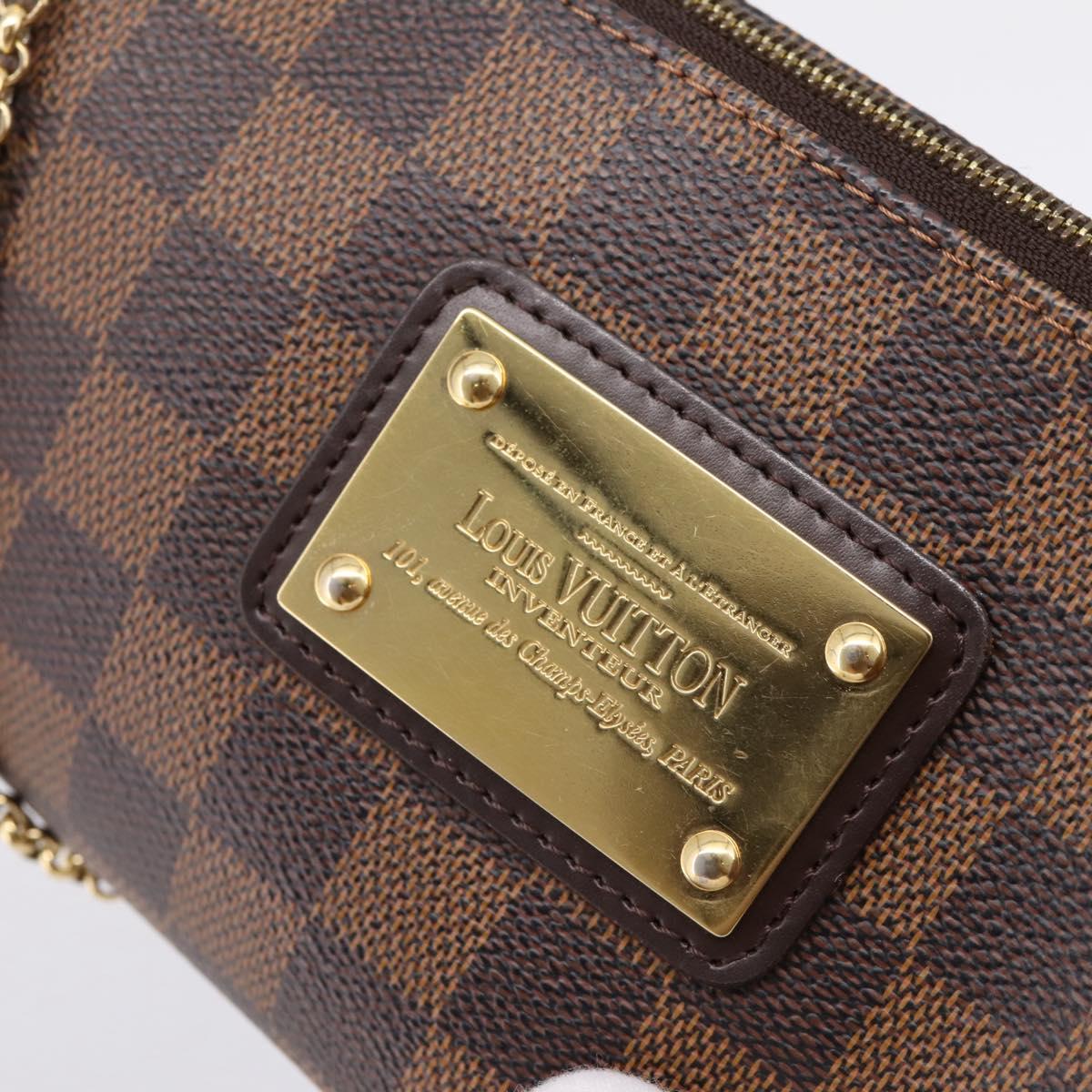 LOUIS VUITTON Damier Ebene Eva Shoulder Bag N55213 LV Auth 203310A