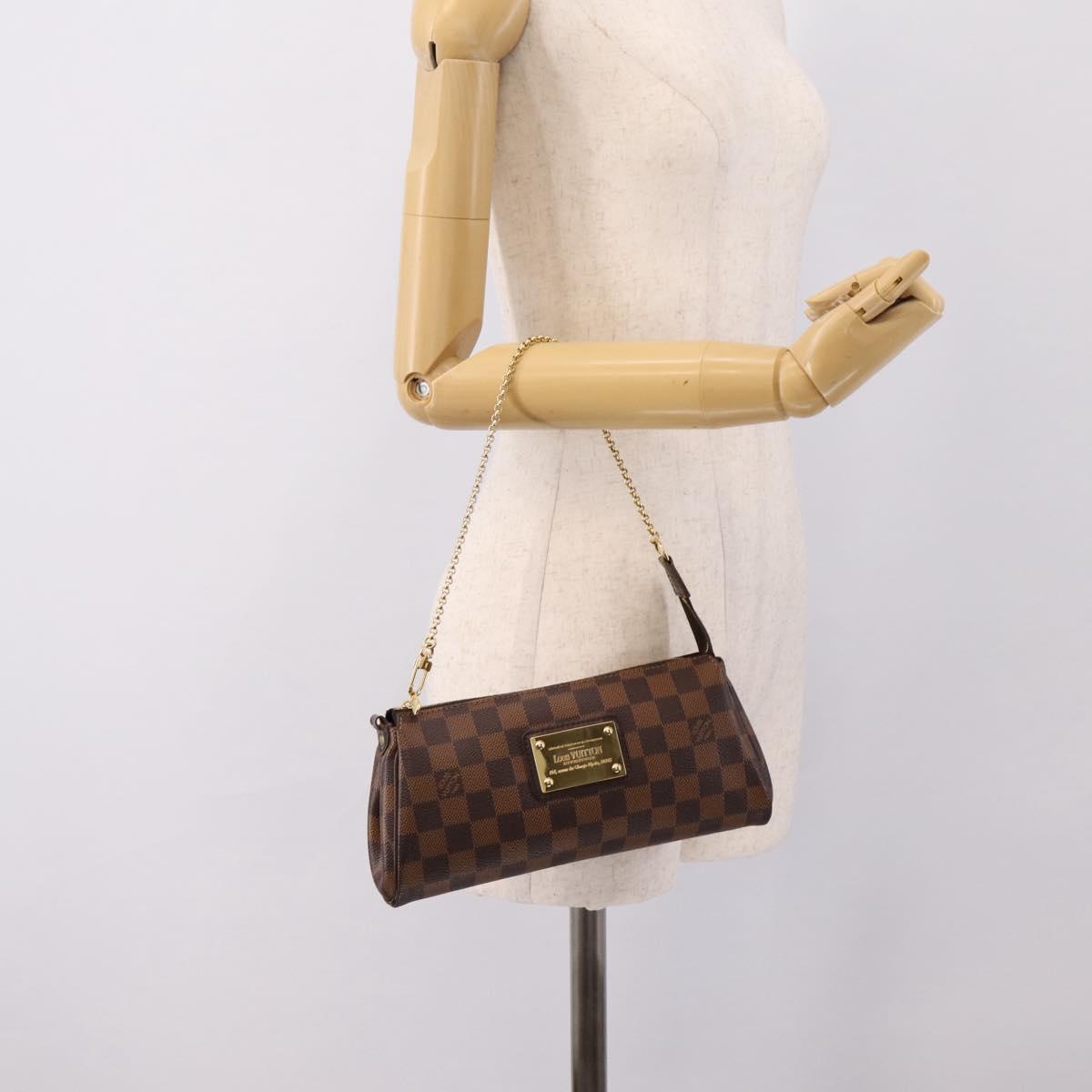 LOUIS VUITTON Damier Ebene Eva Shoulder Bag N55213 LV Auth 203310A