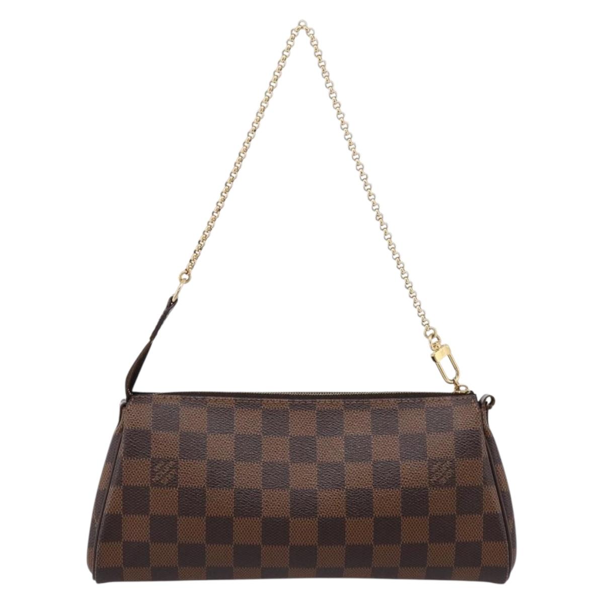 LOUIS VUITTON Damier Ebene Eva Shoulder Bag N55213 LV Auth 203310A