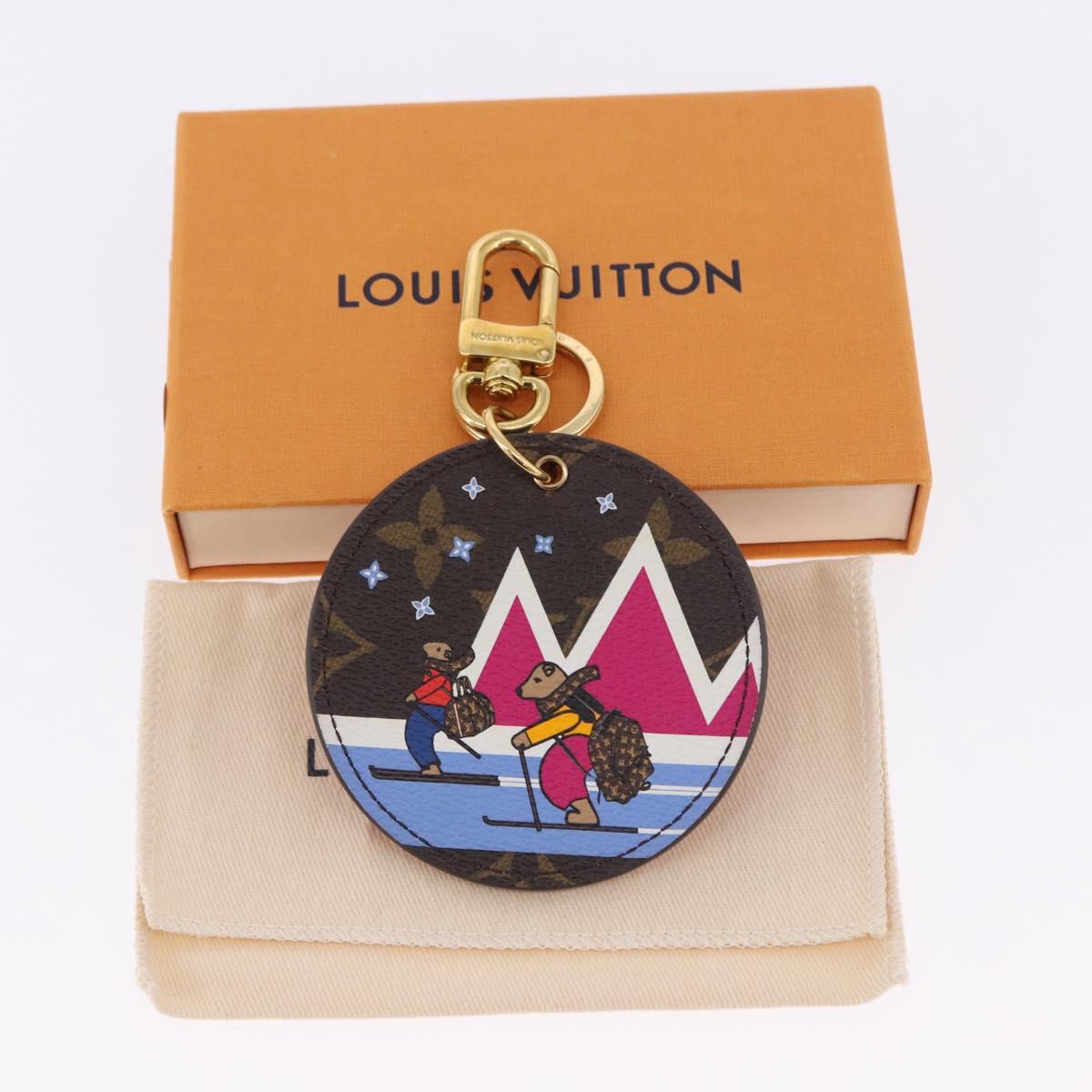 LOUIS VUITTON Monogram Porte Cles Ski Bear Charm M63756 LV Auth 203312M