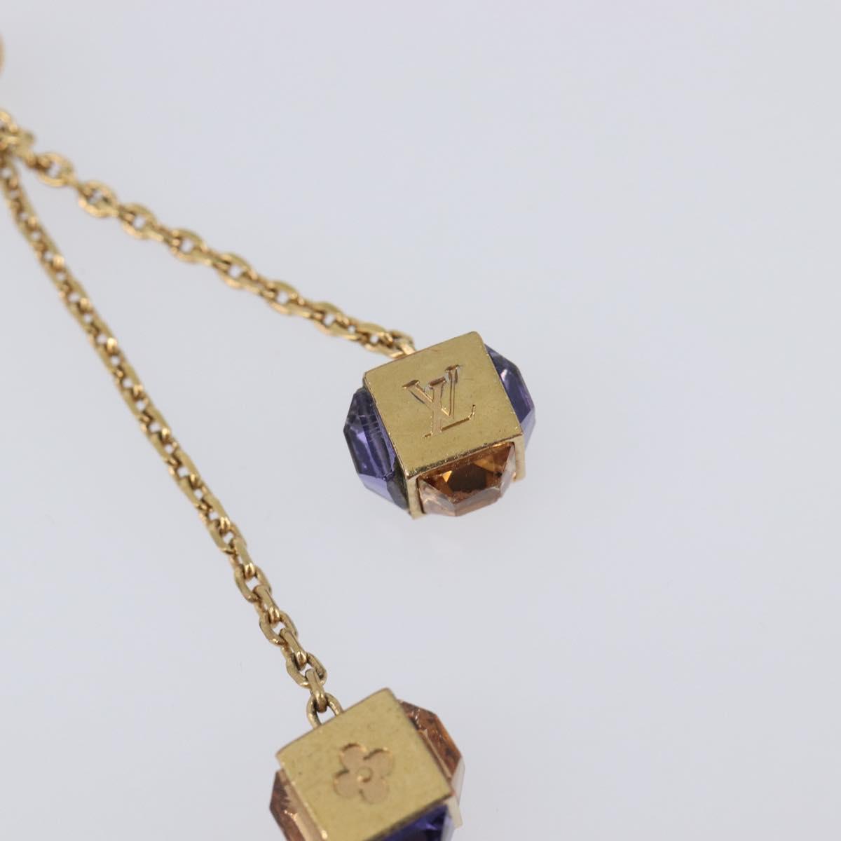 LOUIS VUITTON Pandan Gambling Pierce Metal Gold M66059 LV Auth 203318
