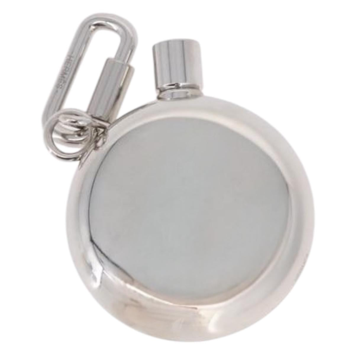 HERMES Perfume Bottle Charm Metal Silver Auth 203319
