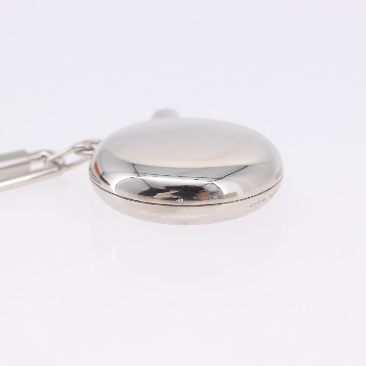 HERMES Perfume Bottle Charm Metal Silver Auth 203319