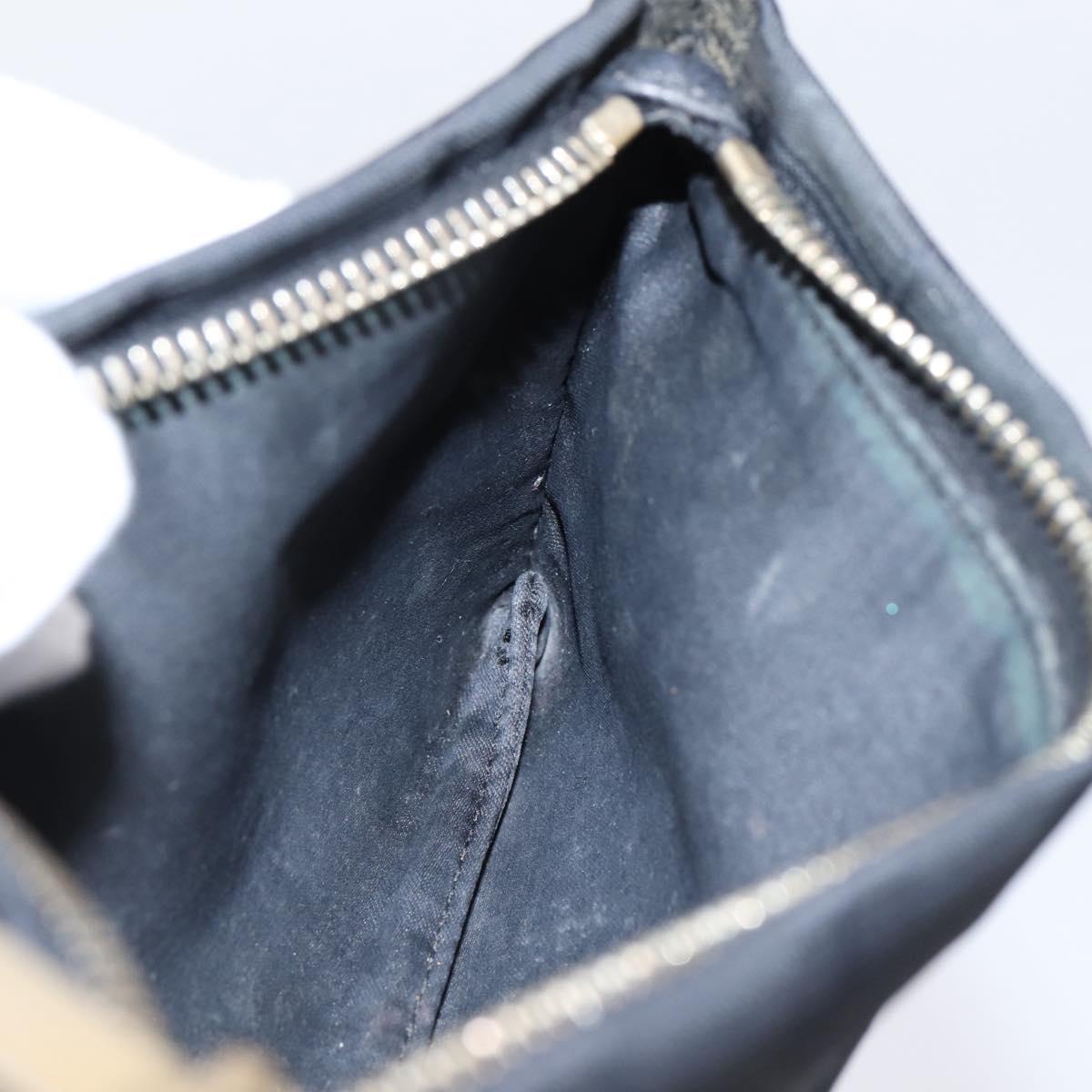 CHANEL New Travel Line Pouch Canvas Black Gold CC Auth 203320