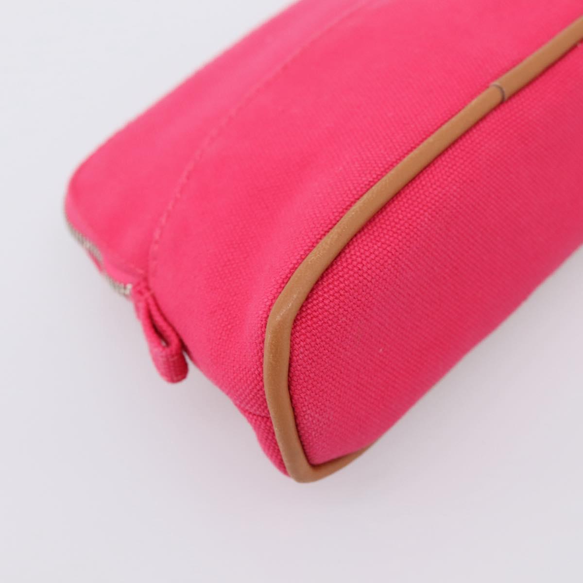 HERMES Bolide Pouch Canvas Pink Silver Auth 203321V