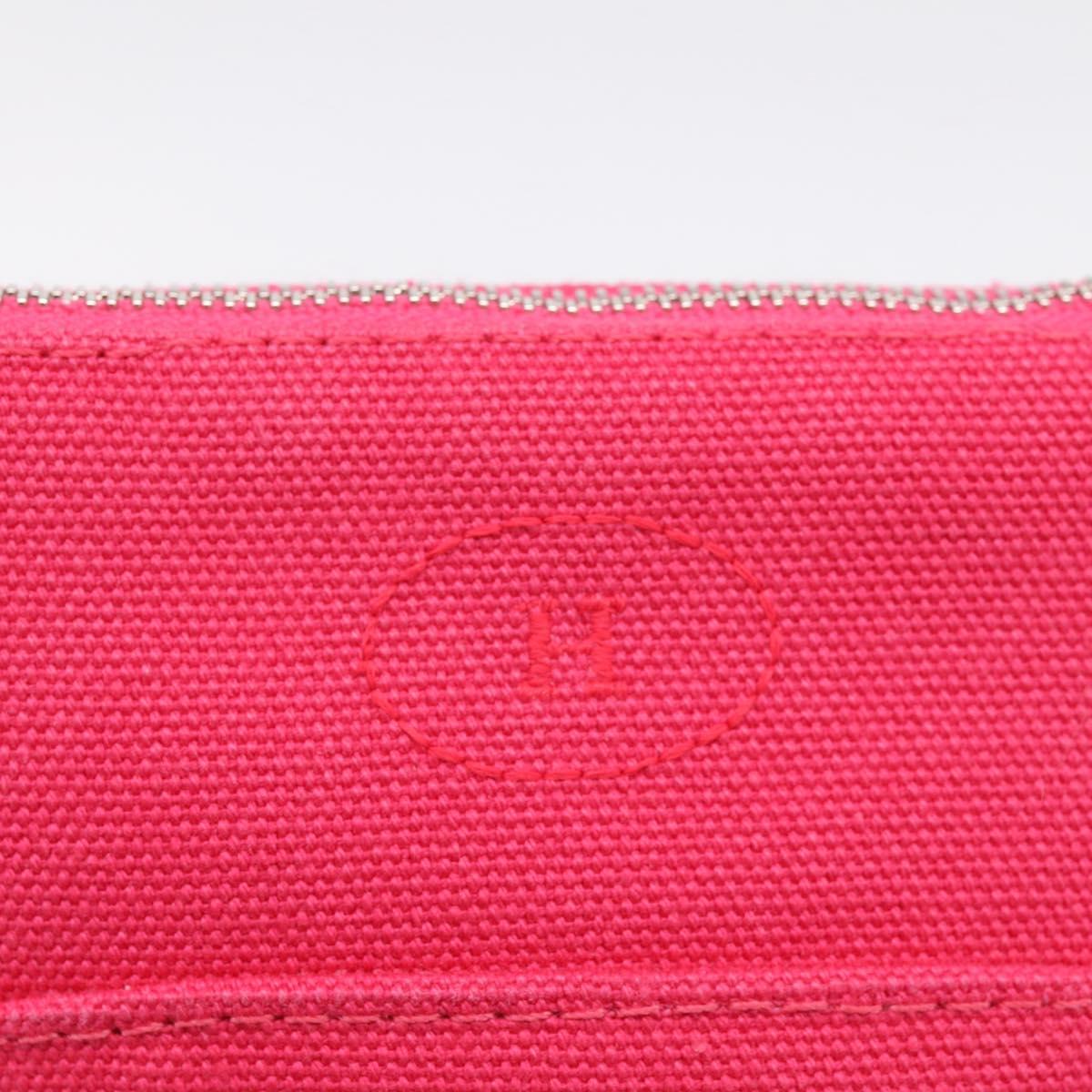 HERMES Bolide Pouch Canvas Pink Silver Auth 203321V