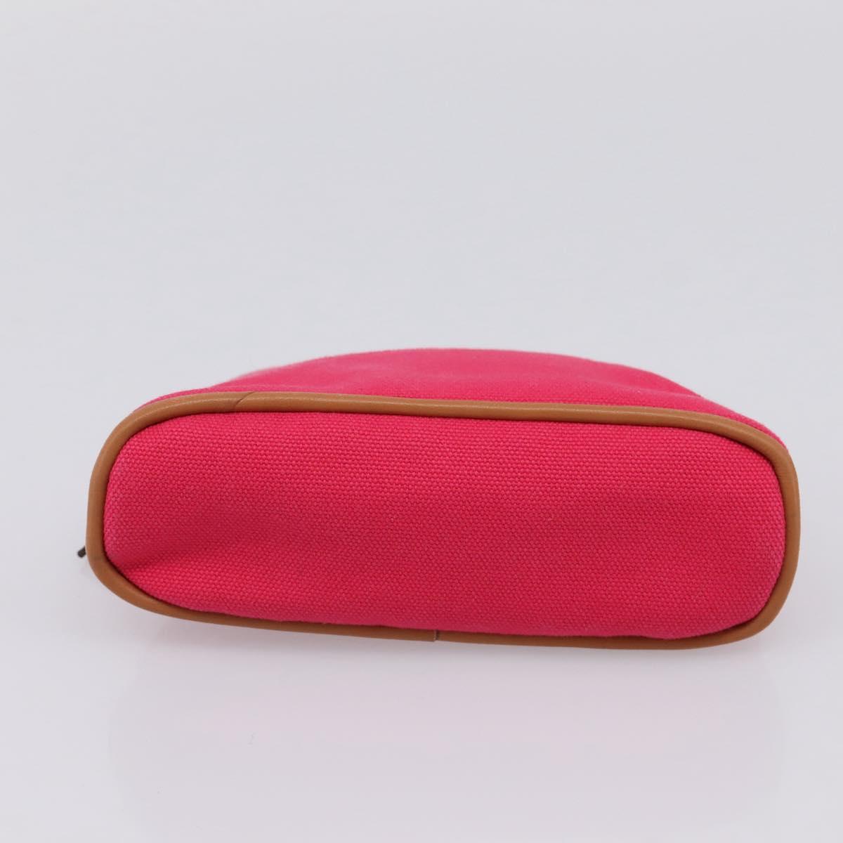 HERMES Bolide Pouch Canvas Pink Silver Auth 203321V