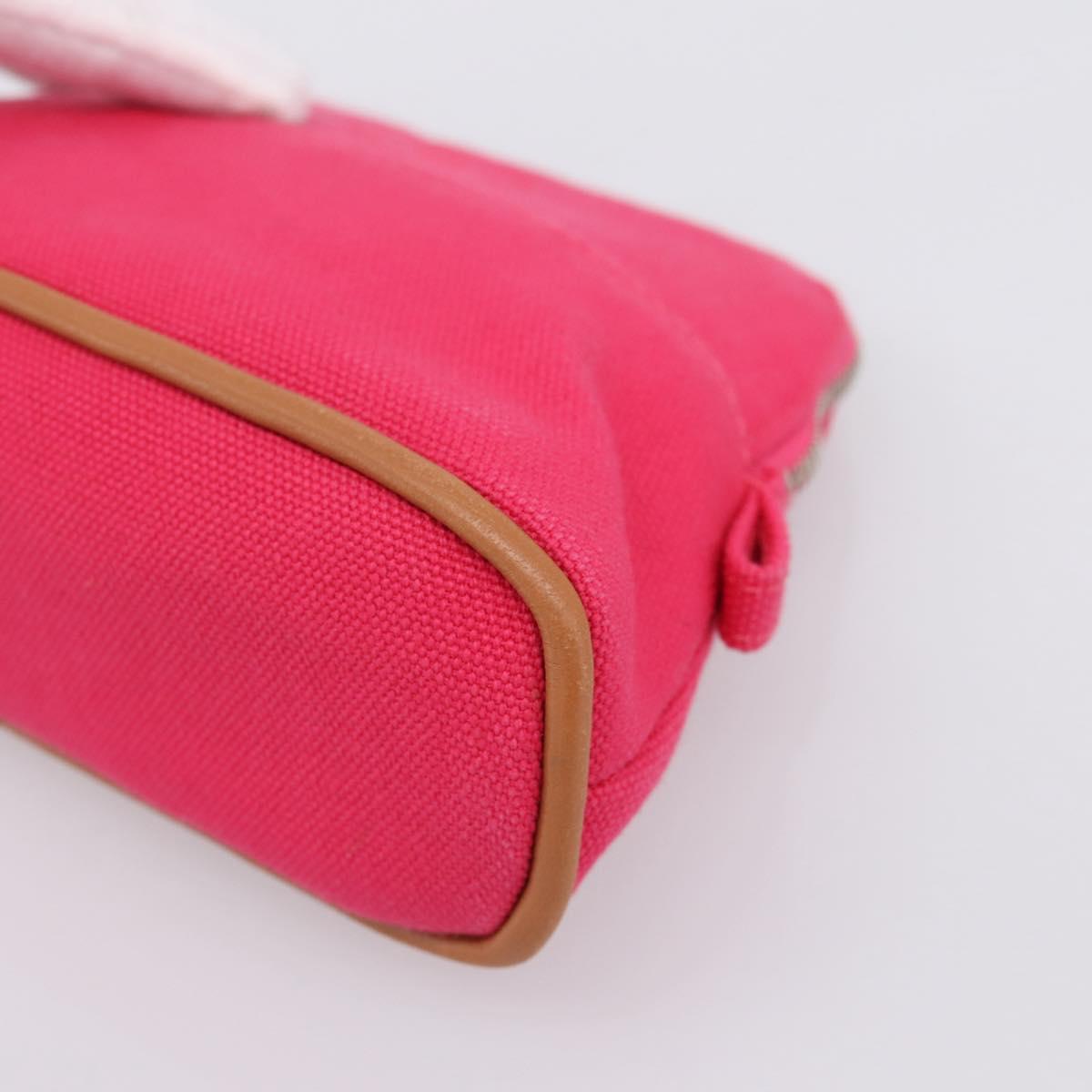 HERMES Bolide Pouch Canvas Pink Silver Auth 203321V