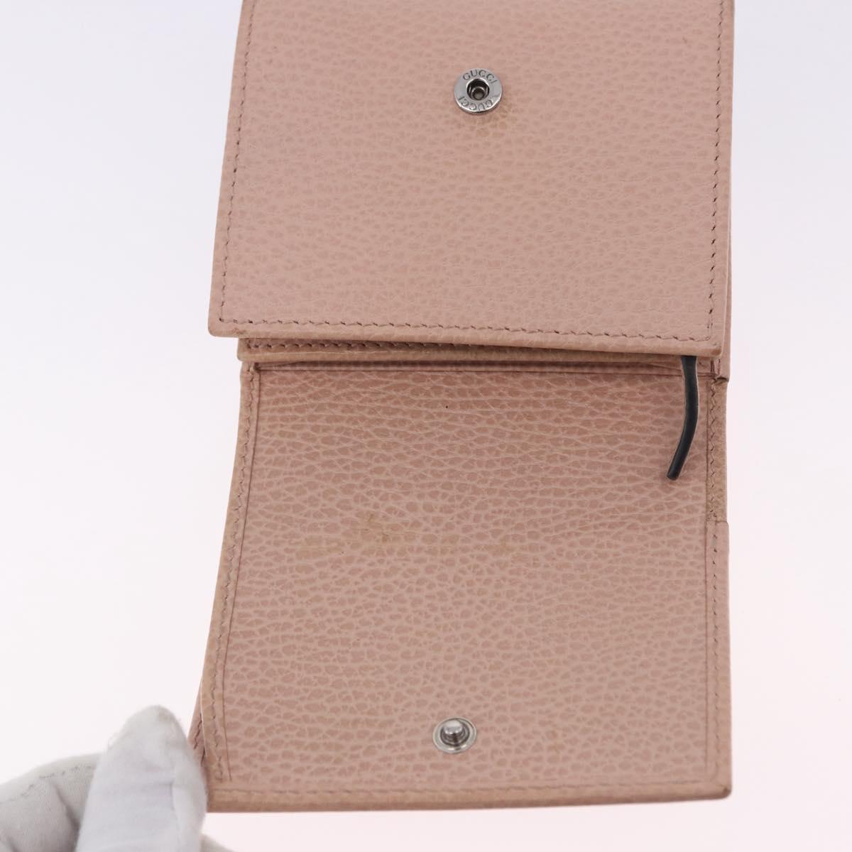 GUCCI Bifold Wallet Leather Pink Silver 598587 Auth 203325