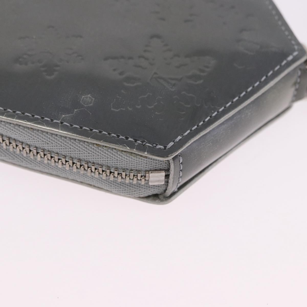 LOUIS VUITTON Vernis Porte Monnaie Flocon Coin Purse Gray M58218 LV Auth 203328M