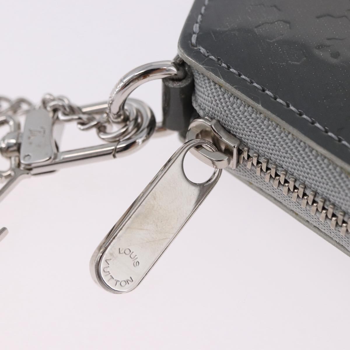 LOUIS VUITTON Vernis Porte Monnaie Flocon Coin Purse Gray M58218 LV Auth 203328M