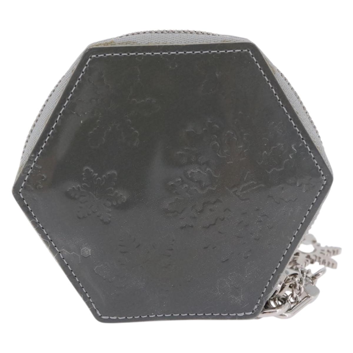 LOUIS VUITTON Vernis Porte Monnaie Flocon Coin Purse Gray M58218 LV Auth 203328M