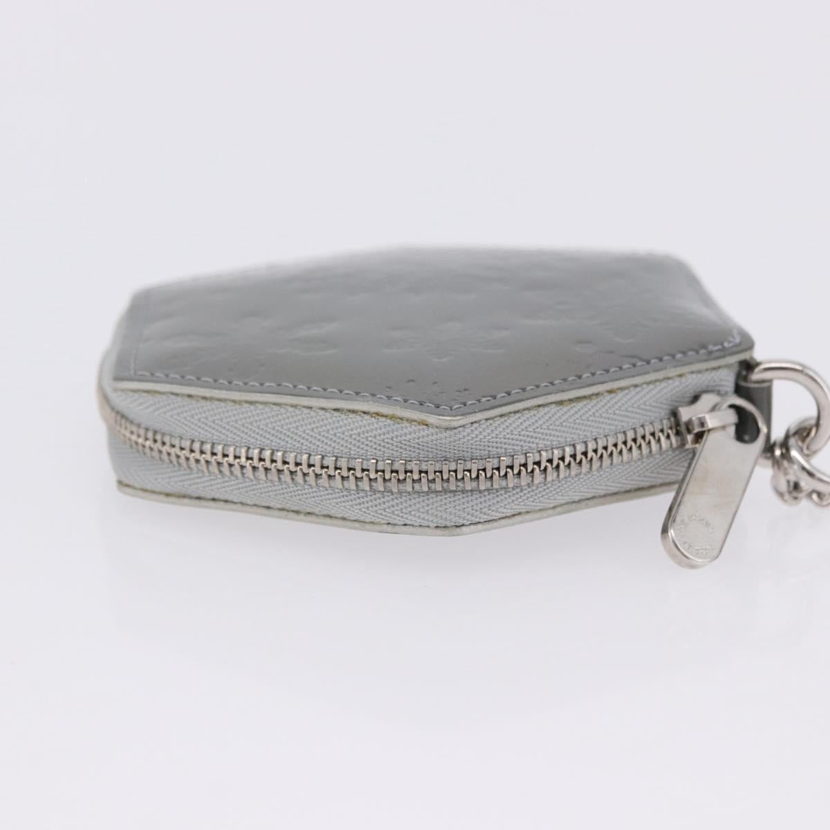LOUIS VUITTON Vernis Porte Monnaie Flocon Coin Purse Gray M58218 LV Auth 203328M
