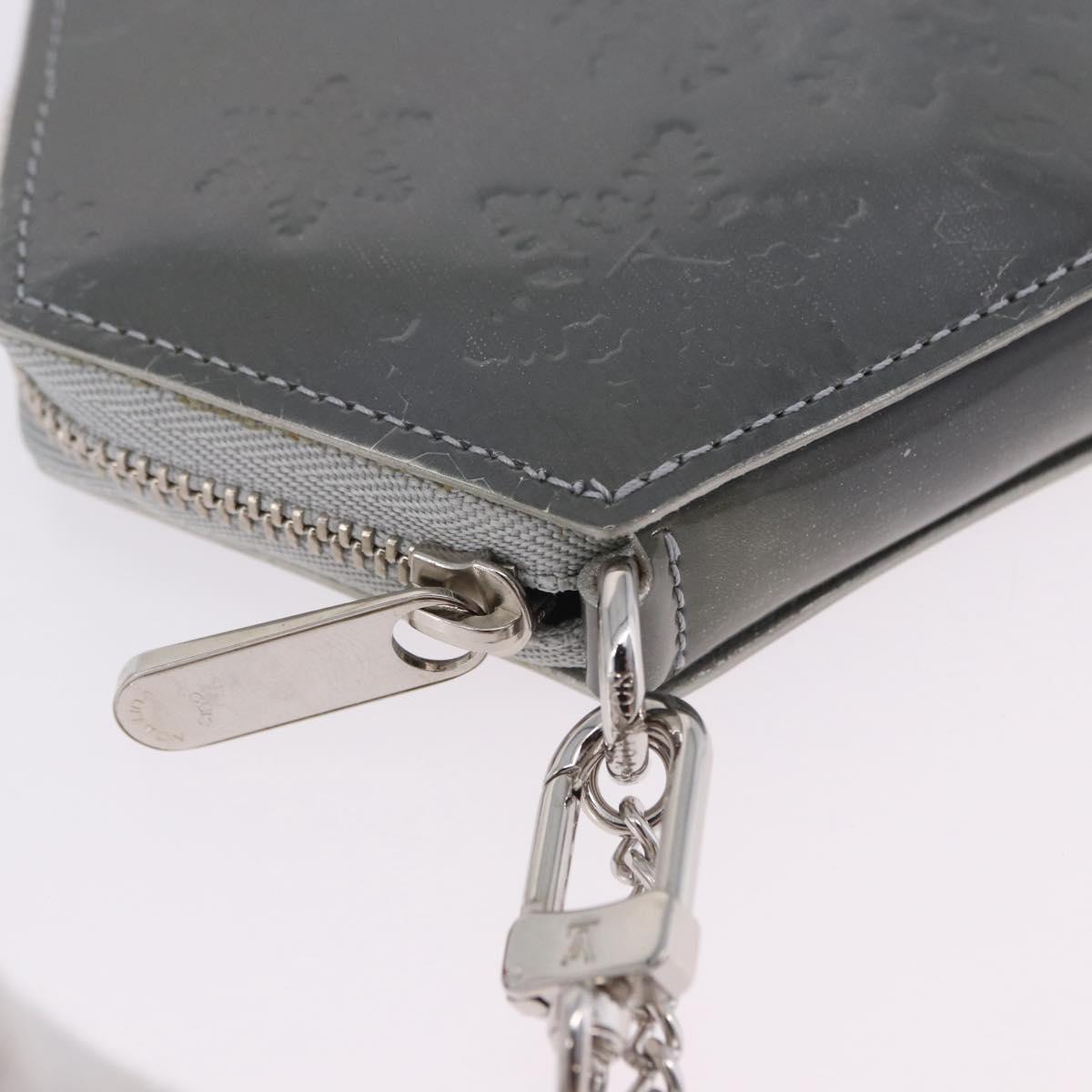 LOUIS VUITTON Vernis Porte Monnaie Flocon Coin Purse Gray M58218 LV Auth 203328M
