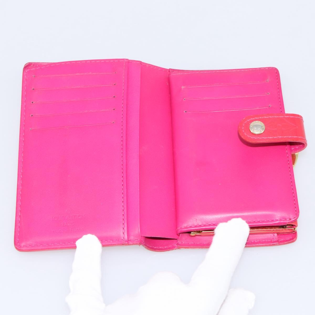 LOUIS VUITTON Vernis PortefeuilleViennois Wallet Fuchsia M91254 LV Auth 203329