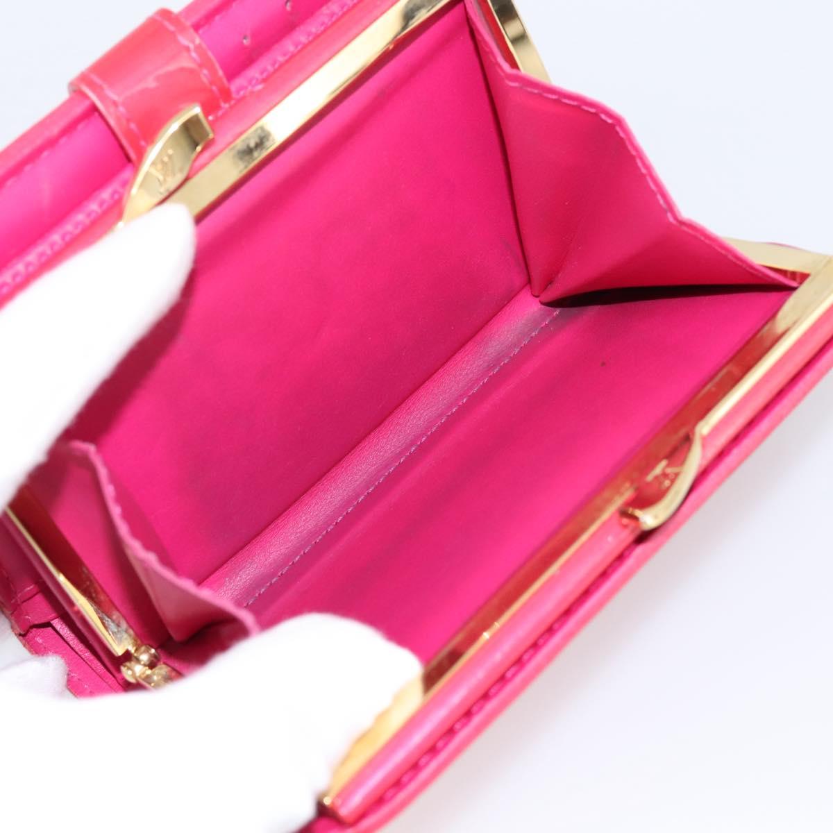 LOUIS VUITTON Vernis PortefeuilleViennois Wallet Fuchsia M91254 LV Auth 203329