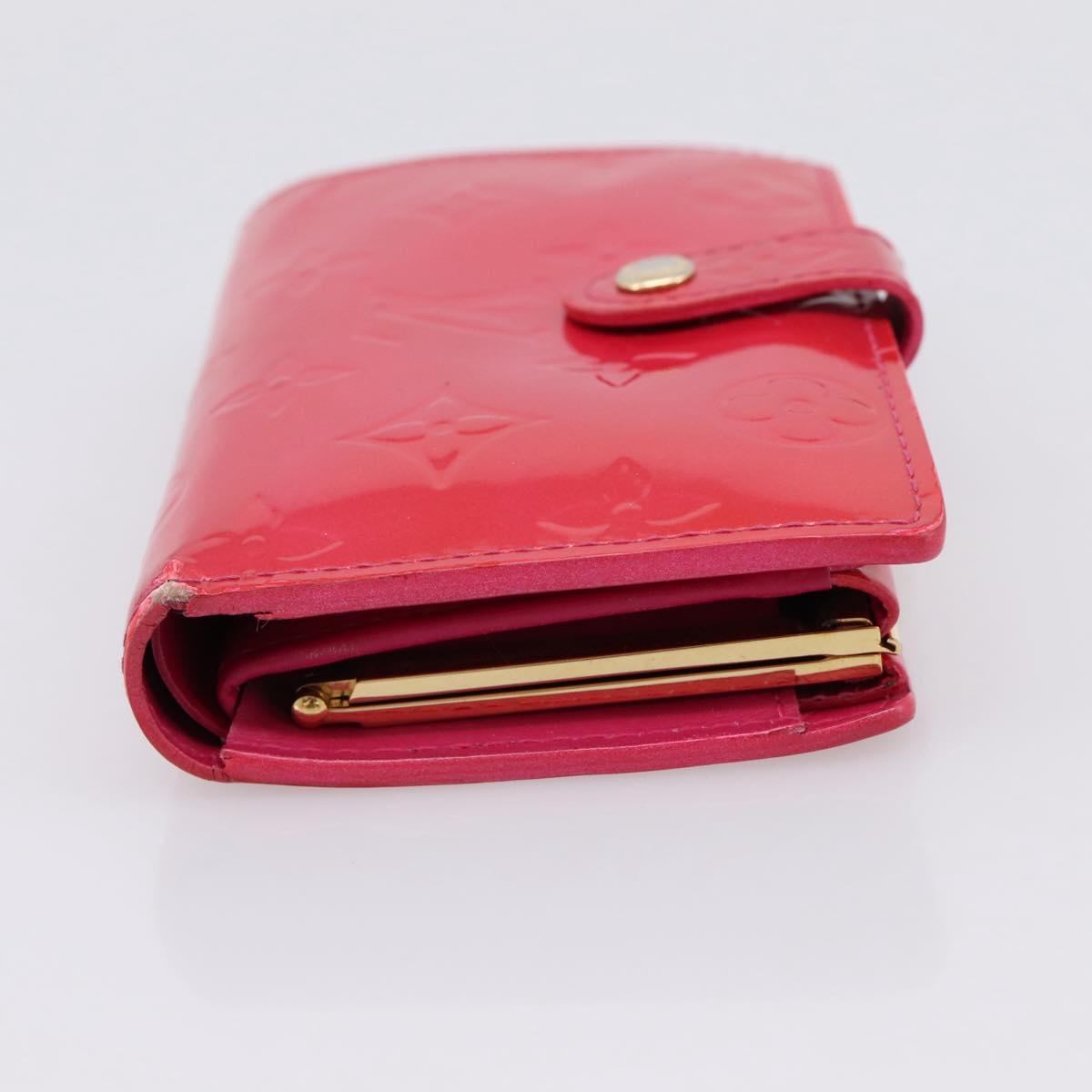 LOUIS VUITTON Vernis PortefeuilleViennois Wallet Fuchsia M91254 LV Auth 203329