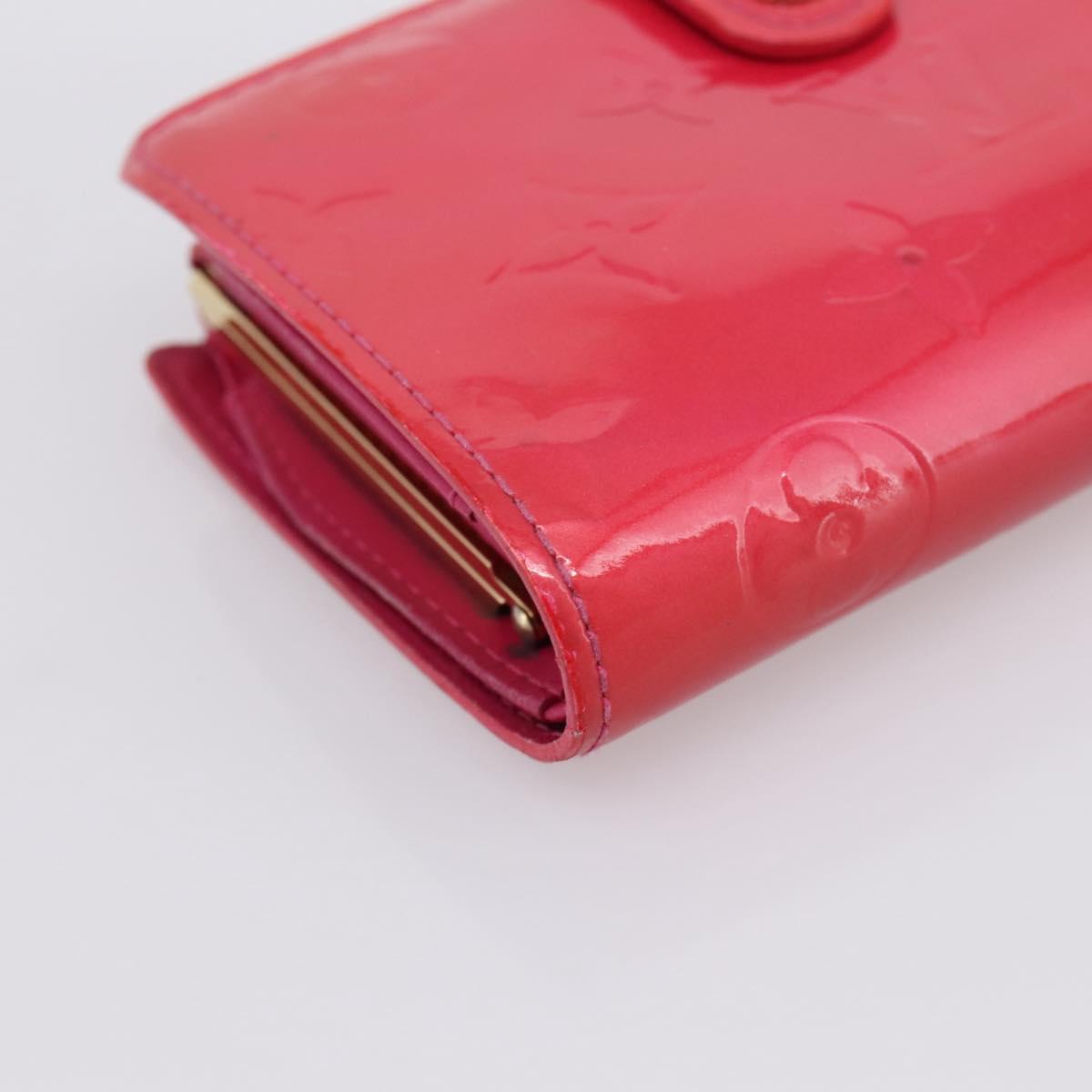 LOUIS VUITTON Vernis PortefeuilleViennois Wallet Fuchsia M91254 LV Auth 203329