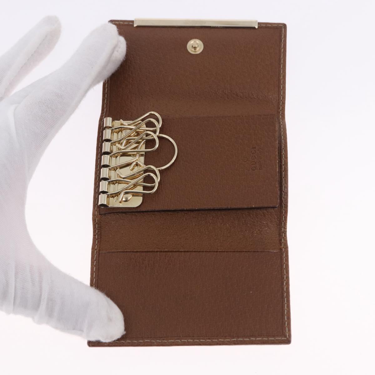 GUCCI GG Canvas Key Case Beige Gold 127048 Auth 203330V