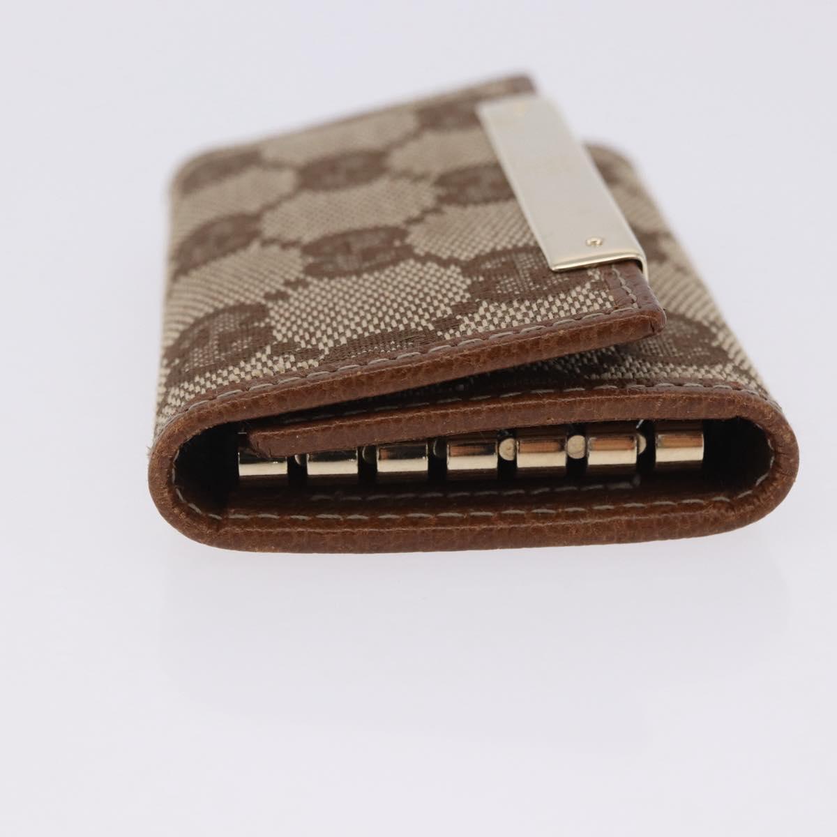 GUCCI GG Canvas Key Case Beige Gold 127048 Auth 203330V