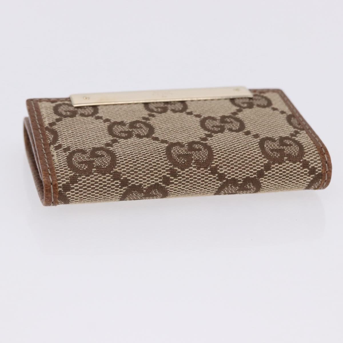 GUCCI GG Canvas Key Case Beige Gold 127048 Auth 203330V