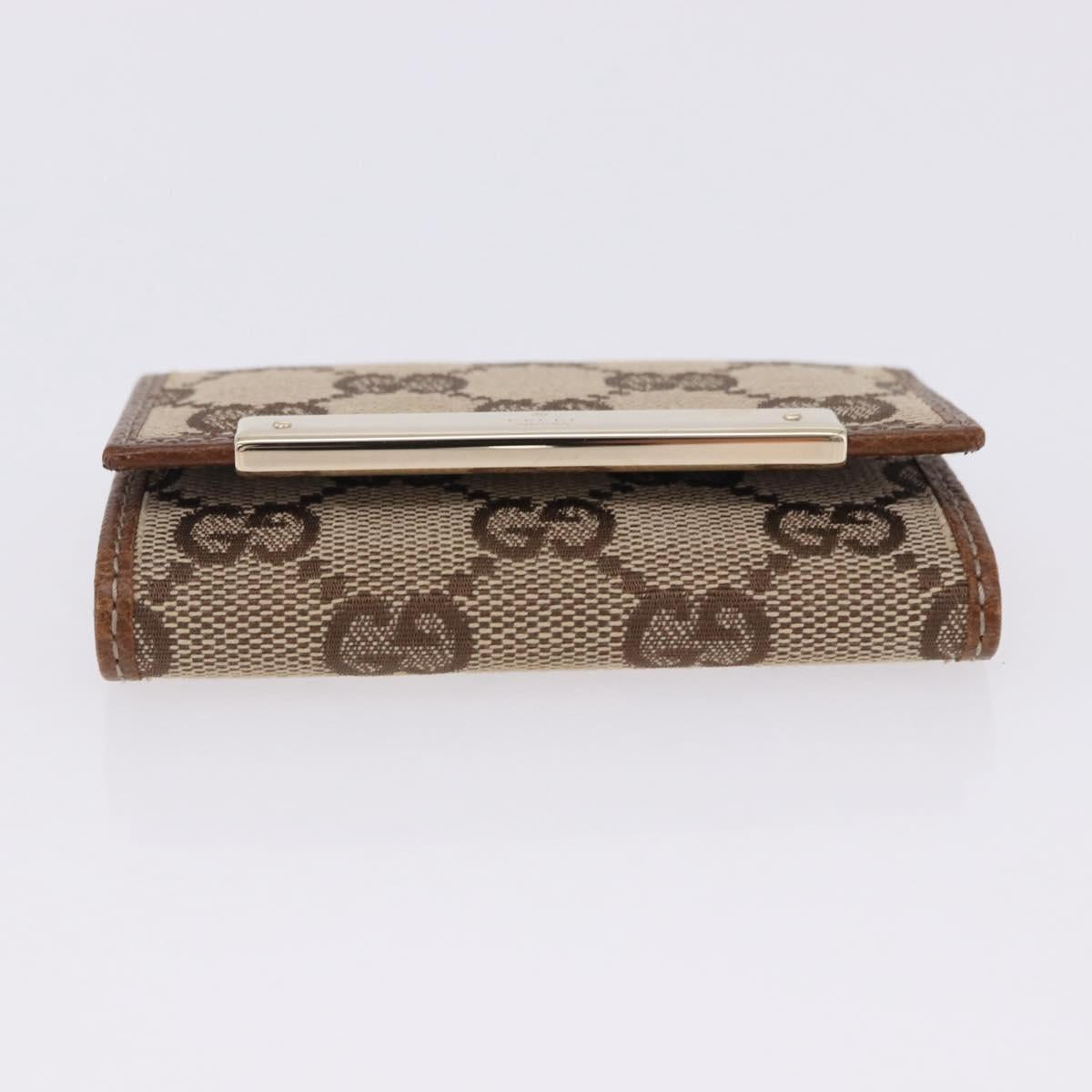 GUCCI GG Canvas Key Case Beige Gold 127048 Auth 203330V