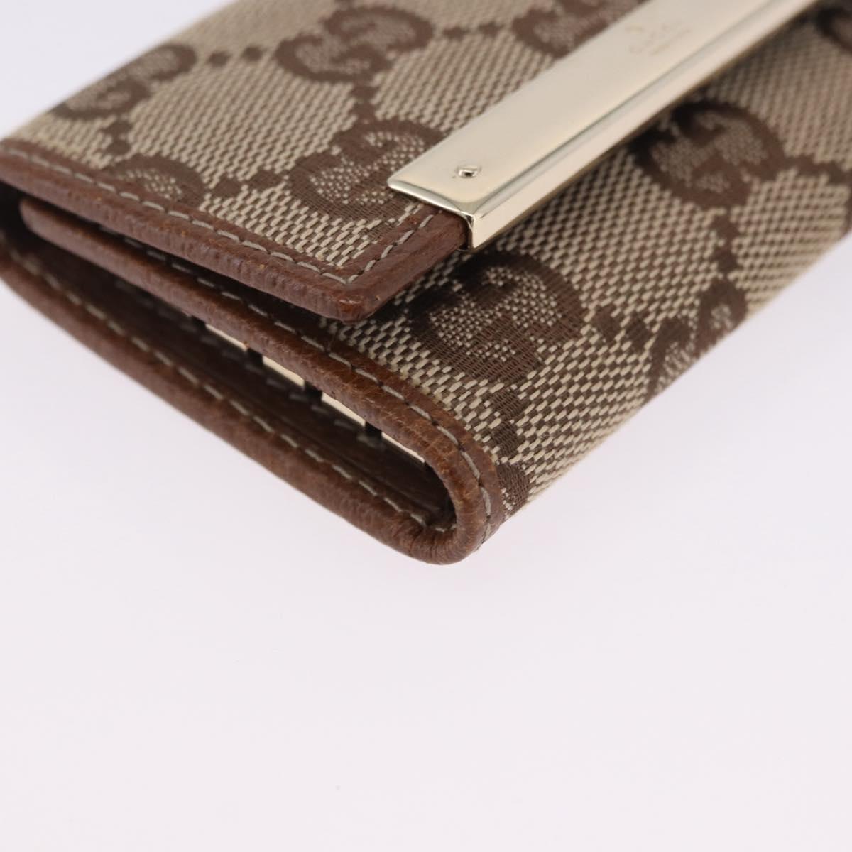 GUCCI GG Canvas Key Case Beige Gold 127048 Auth 203330V