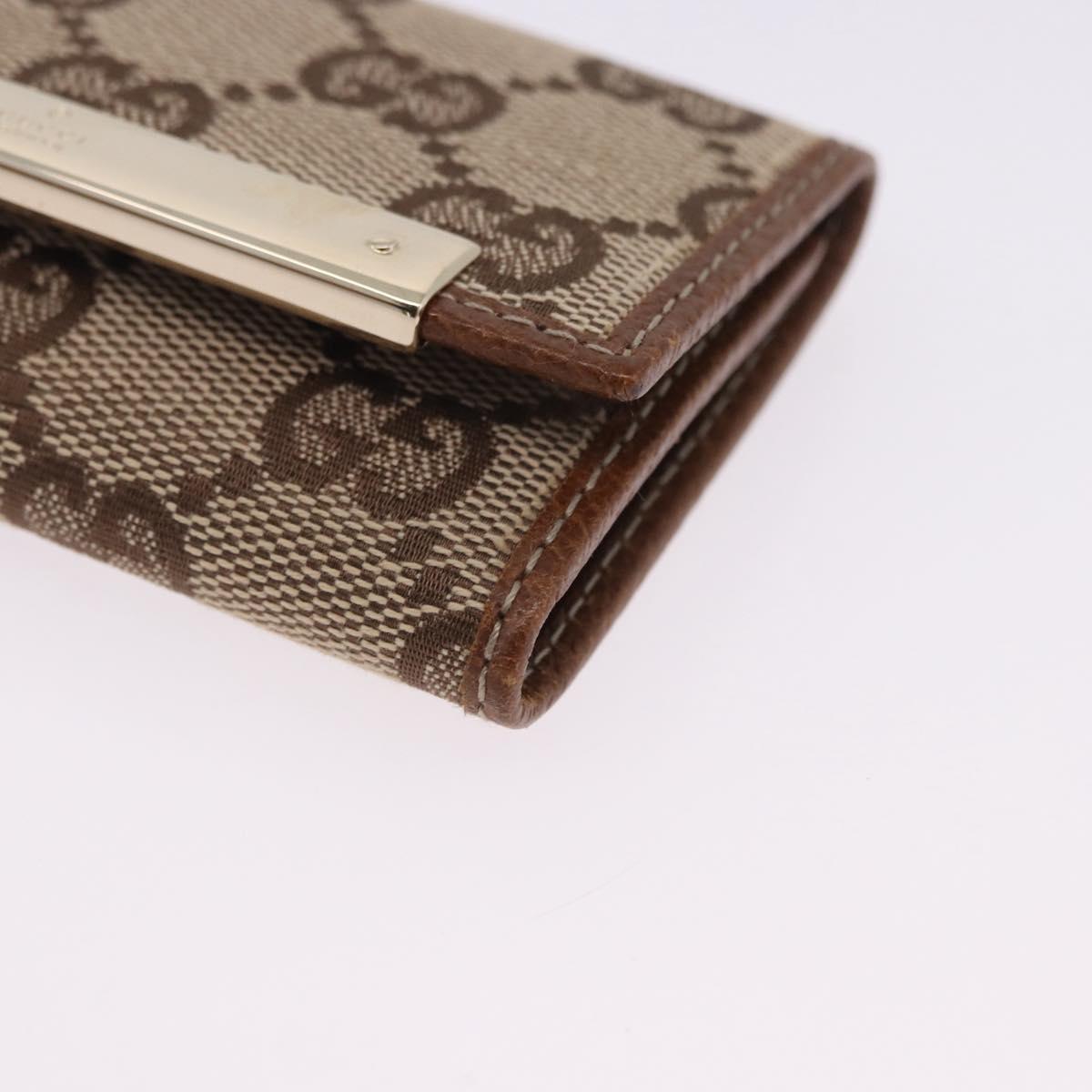 GUCCI GG Canvas Key Case Beige Gold 127048 Auth 203330V